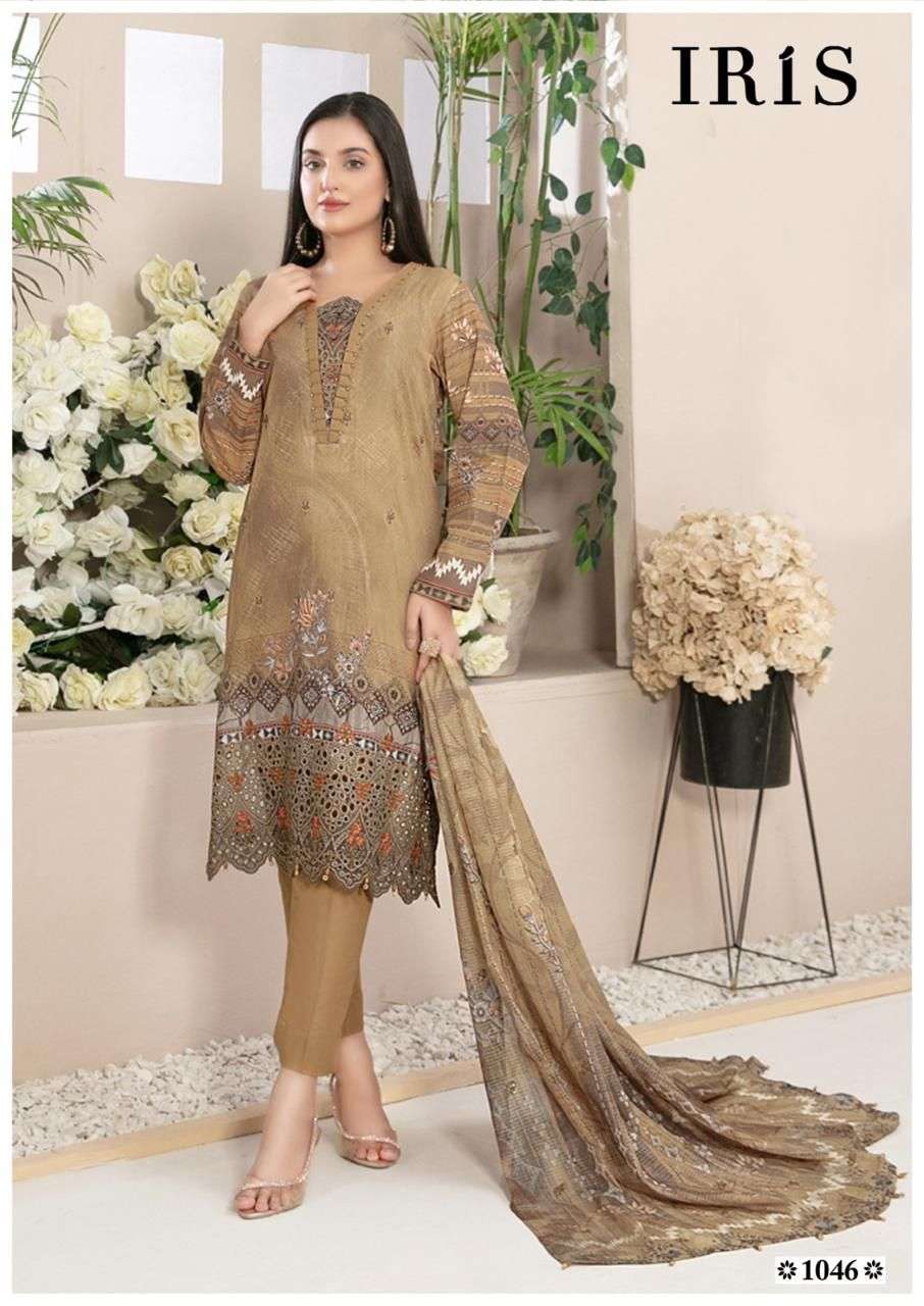 afsanah vol-5 by iris 1041-1050 series pure cotton material for suits catalogue wholesaler price surat gujarat 