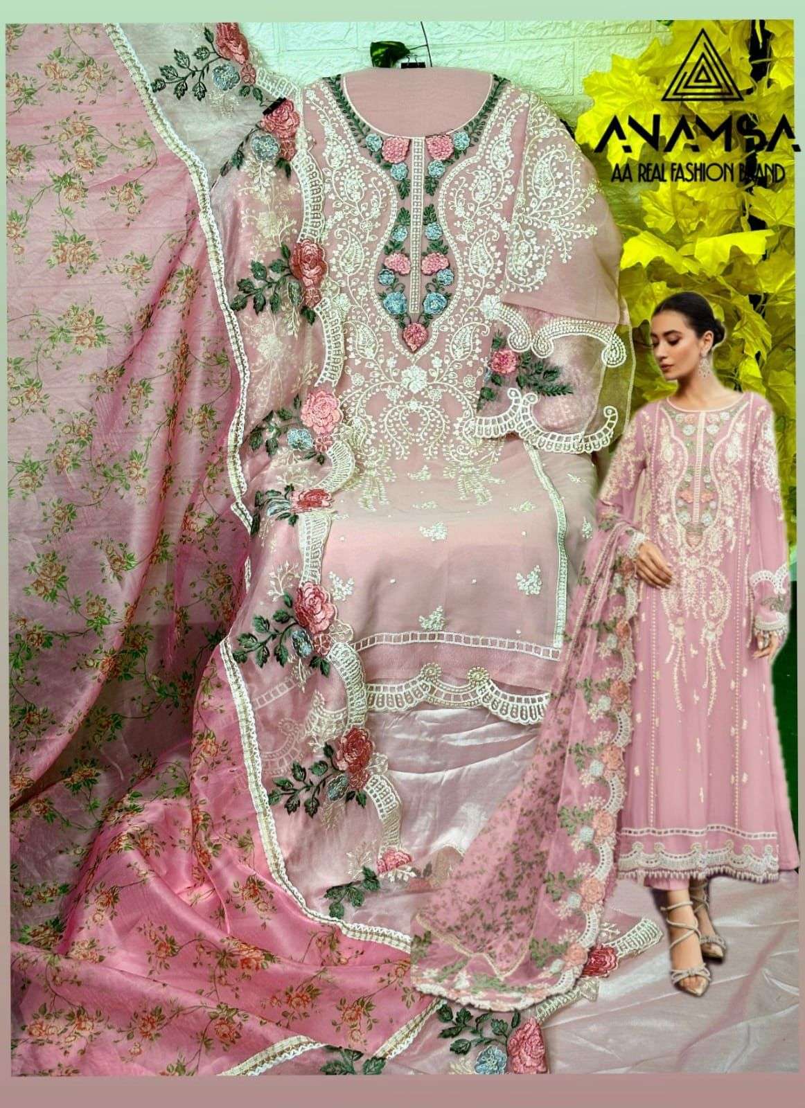 anamsa 240 colours latest designer pakistani salwar suits catalogue online wholesaler surat gujarat 