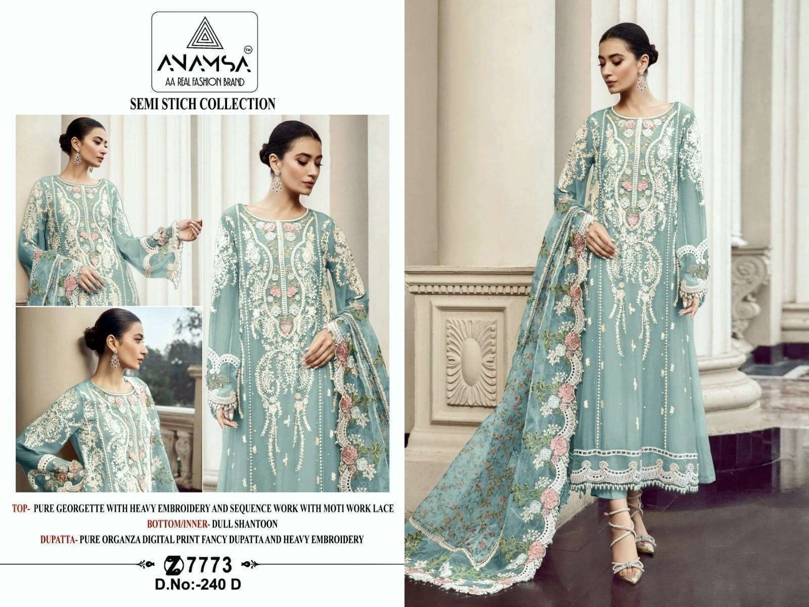 anamsa 240 colours latest designer pakistani salwar suits catalogue online wholesaler surat gujarat 