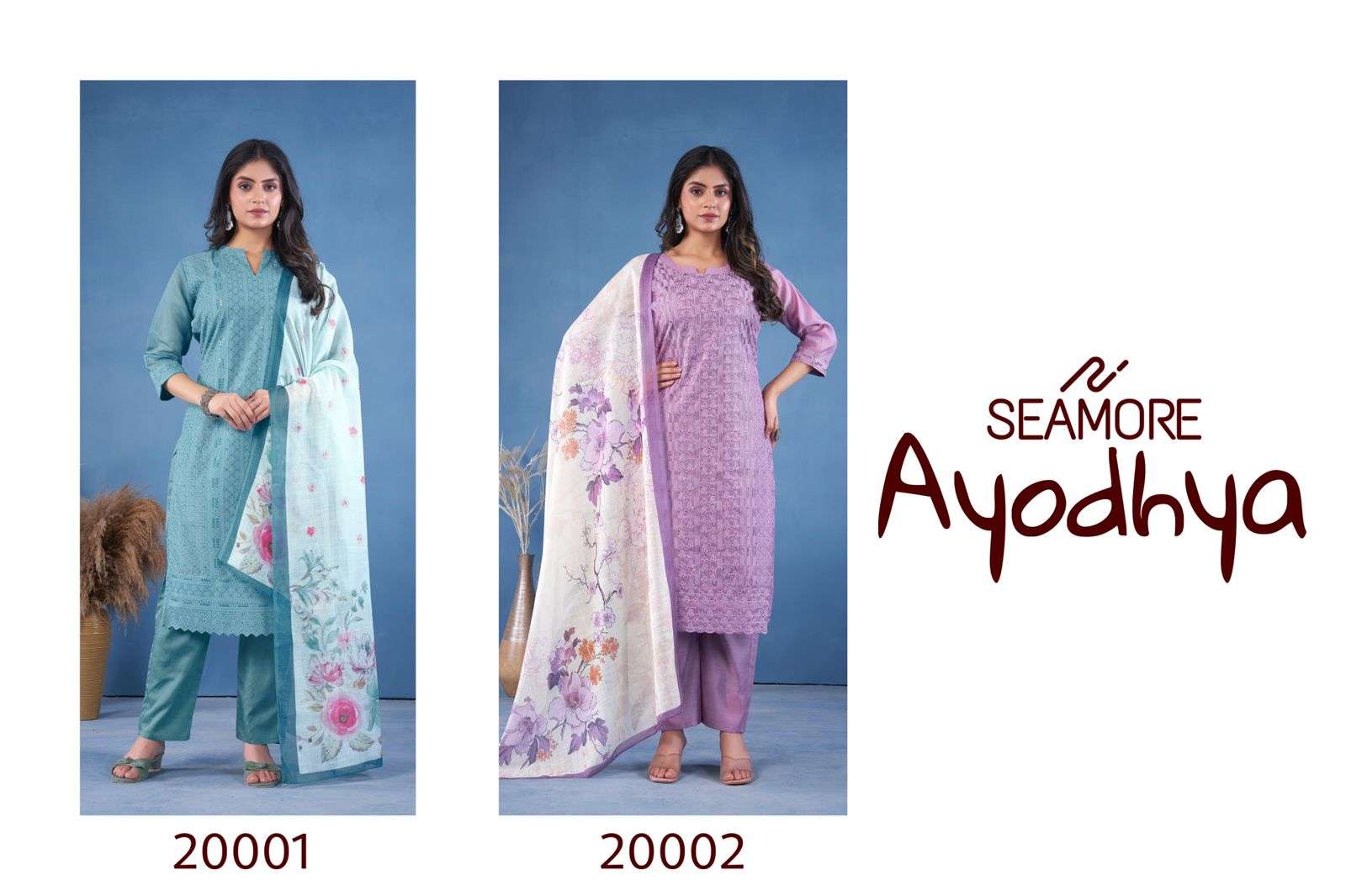 ayodhya by seamore 20001-20002 series trendy designer kurtis catalogue wholesale price surat gujarat 