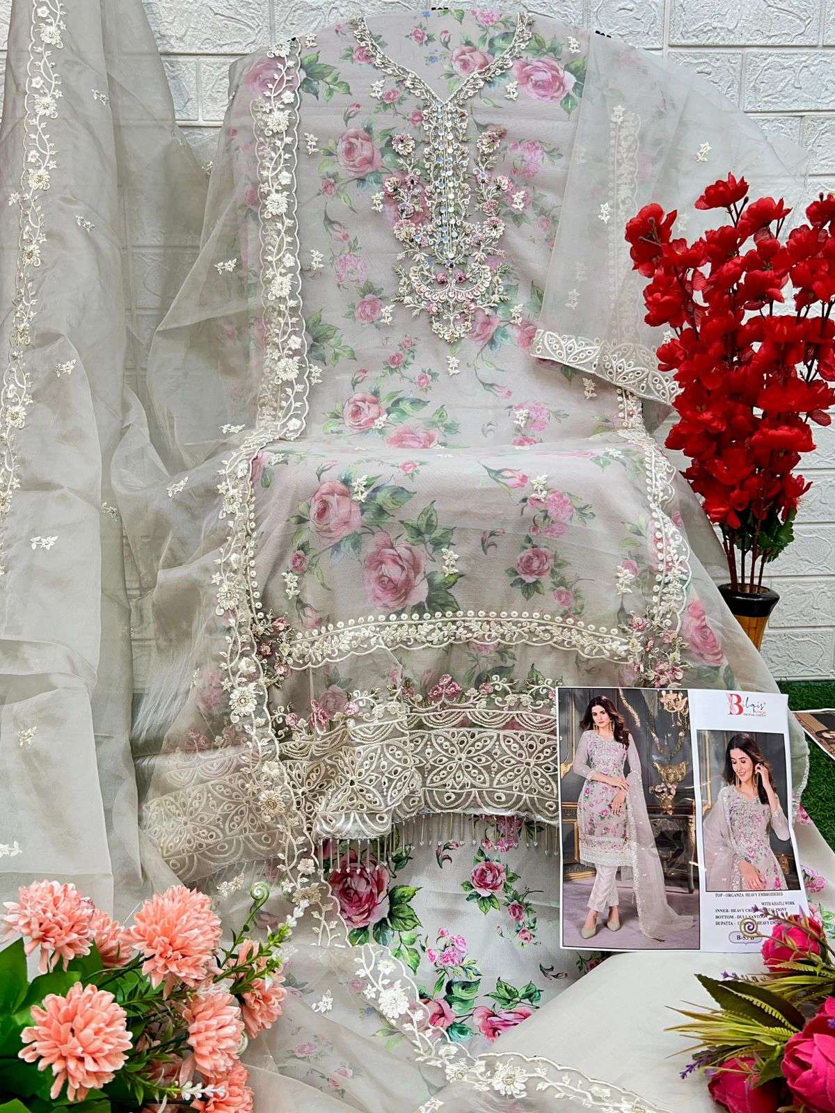 bilqis b-53 a to d heavy embroidered with khatli work designer suits catalogue online dealer surat gujarat 