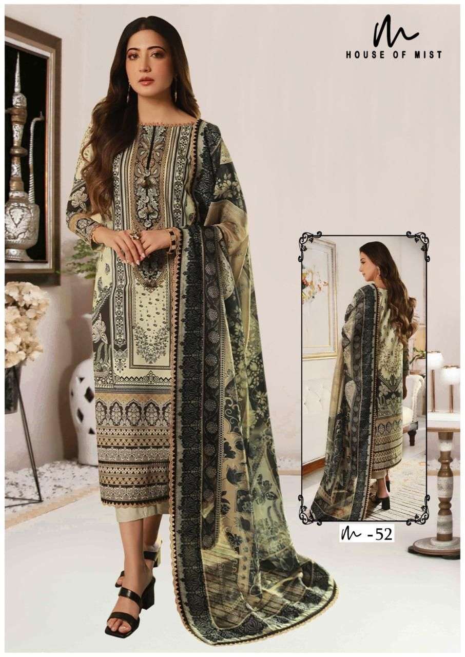 ghazal vol-6 by house of mist 51-56 series pure cotton material for pakistani salwar suits online shopping surat gujarat