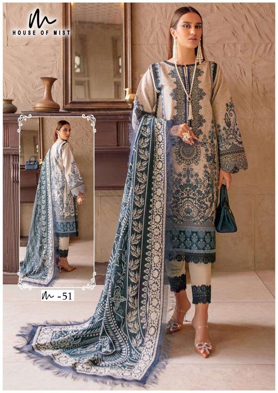 ghazal vol-6 by house of mist 51-56 series pure cotton material for pakistani salwar suits online shopping surat gujarat
