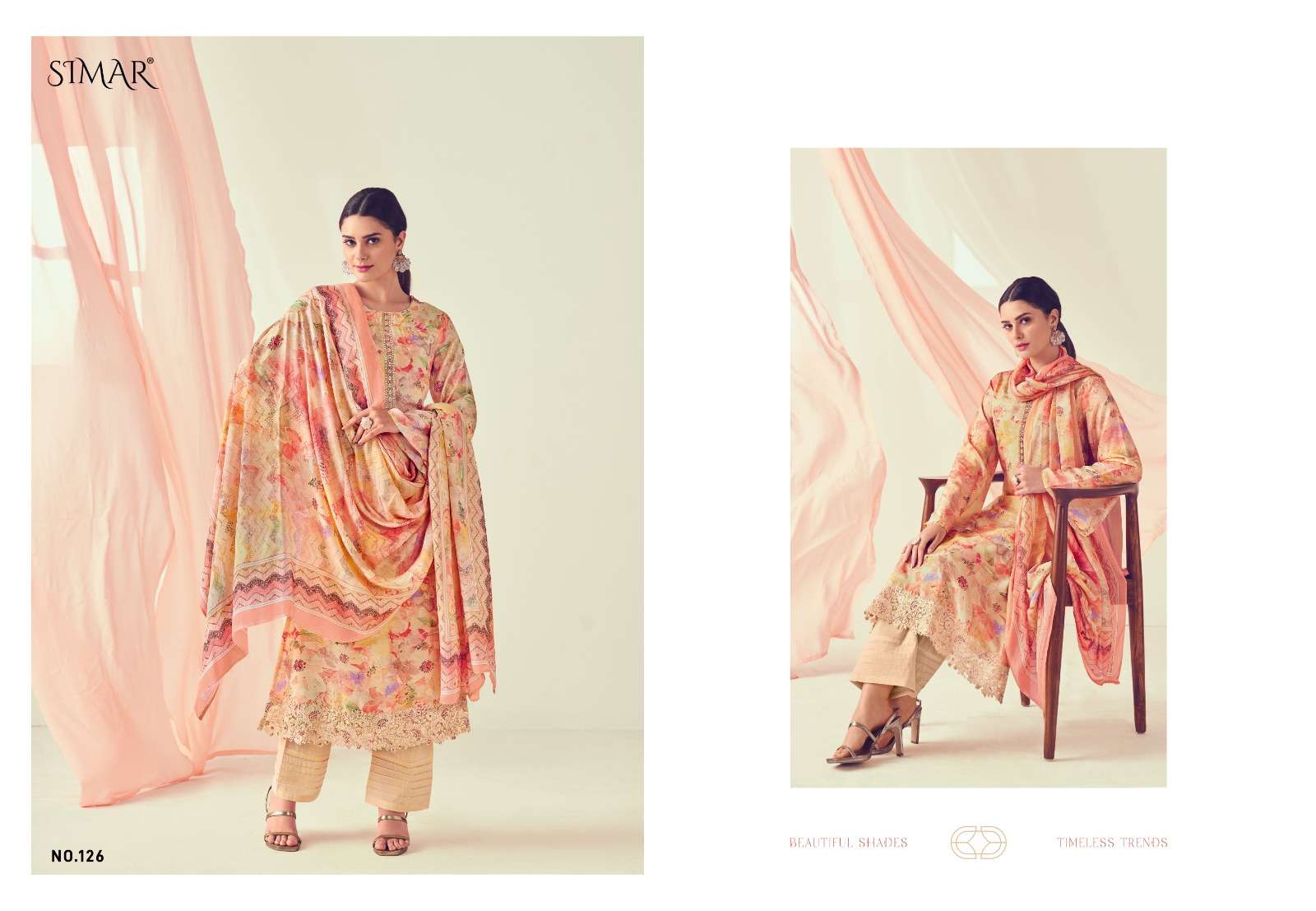 haseen by glossy digital print viscose muslin designer suits catalogue online supplier surat gujarat 