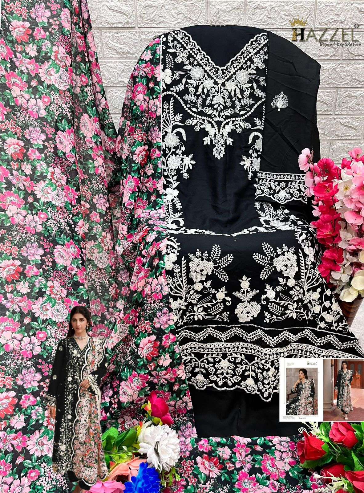 hazzel 89 colours stylish look designer rayon suits catalogue wholesale rate surat gujarat