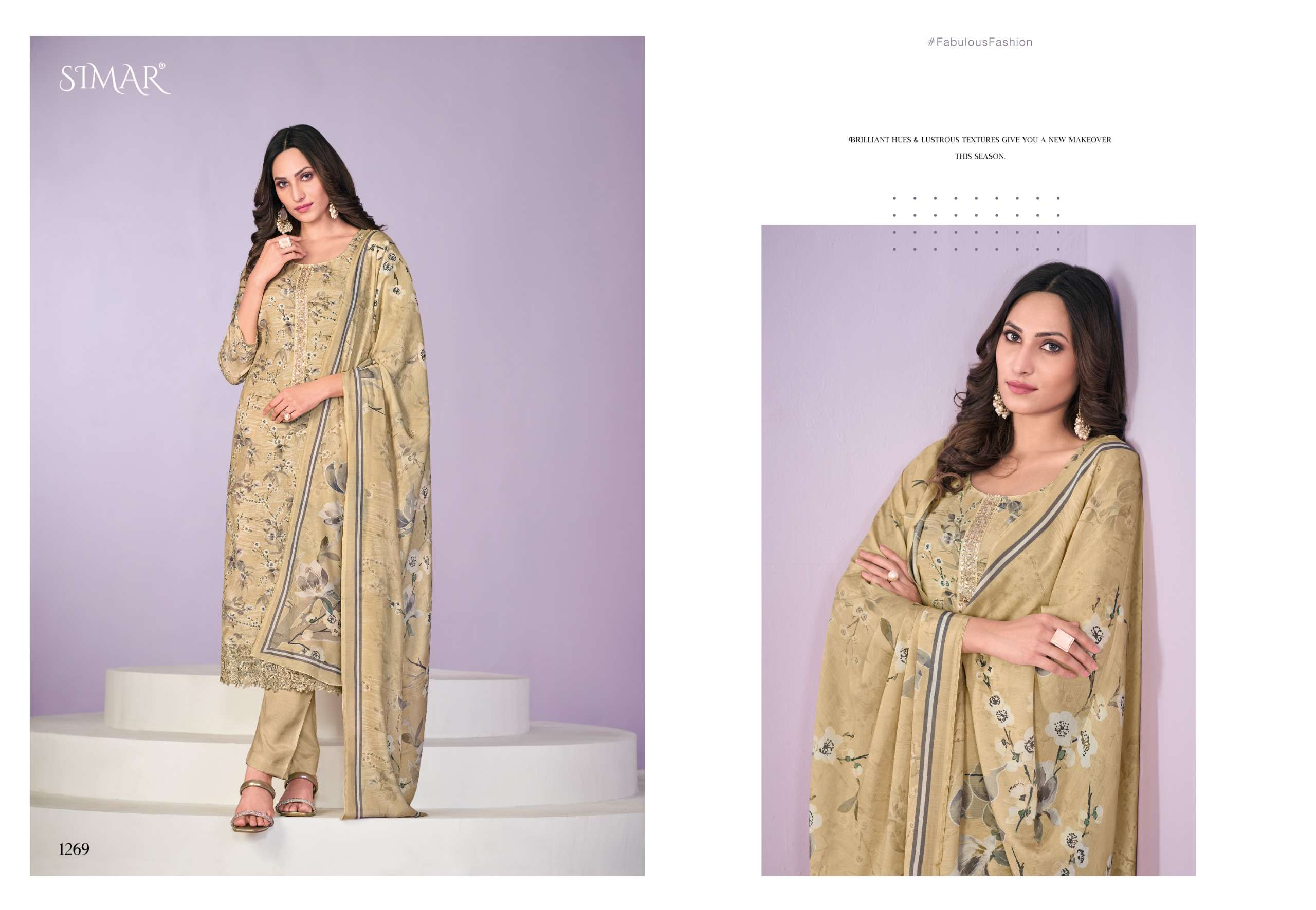 humraahi vol-2 by glossy 1269-1273 series digital print with embroidery salwar suits dress material catalogue surat gujarat 