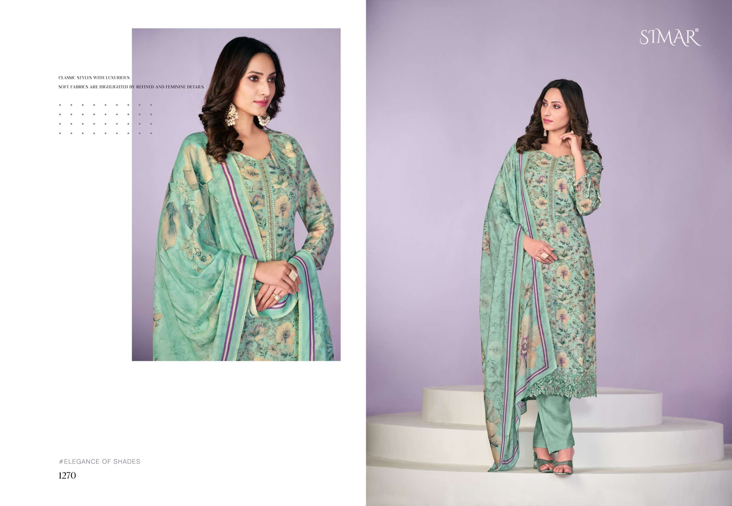 humraahi vol-2 by glossy 1269-1273 series digital print with embroidery salwar suits dress material catalogue surat gujarat 