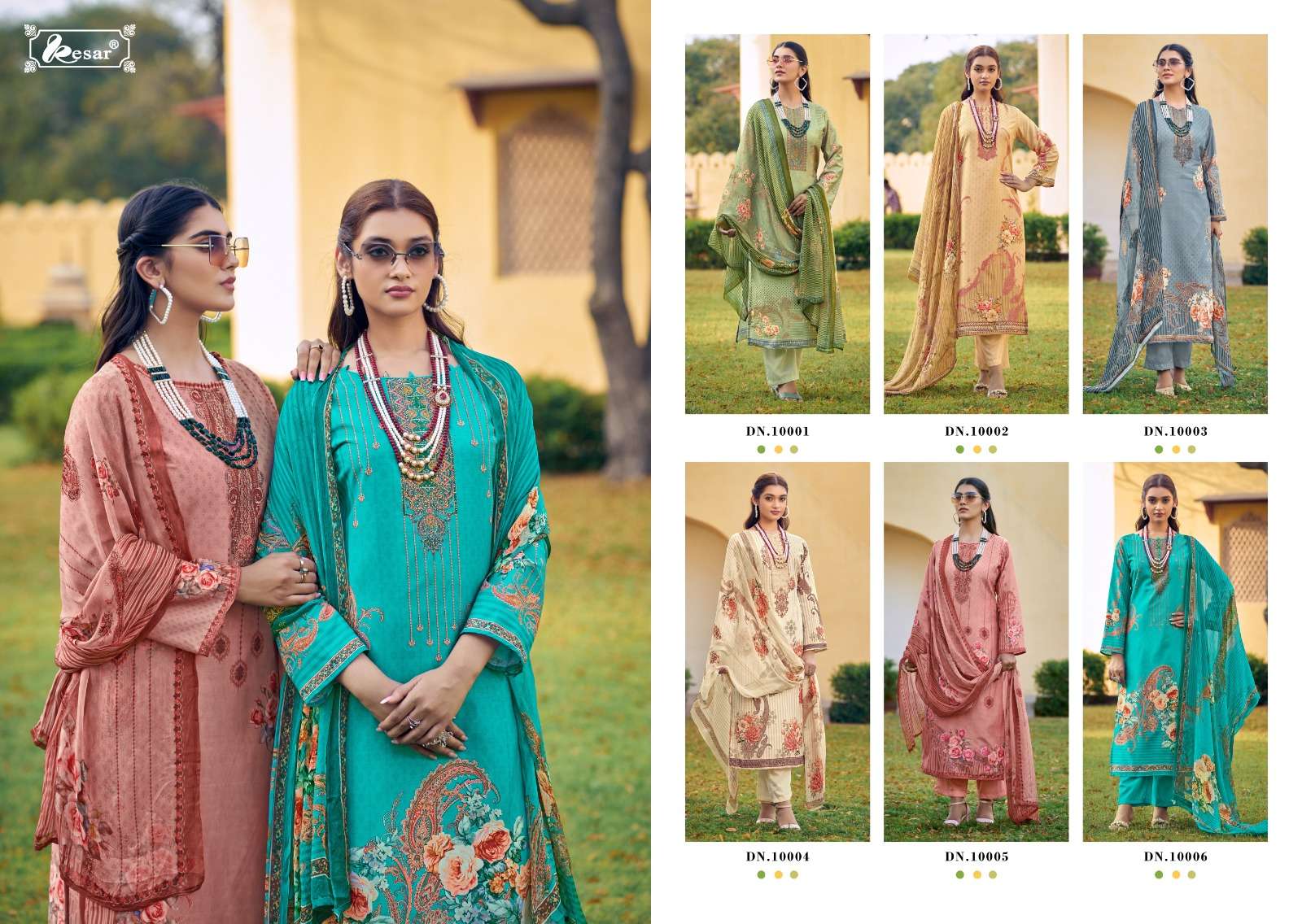kesar sabina 10001-10006 series unstich designer material catalogue wholesale price surat gujarat