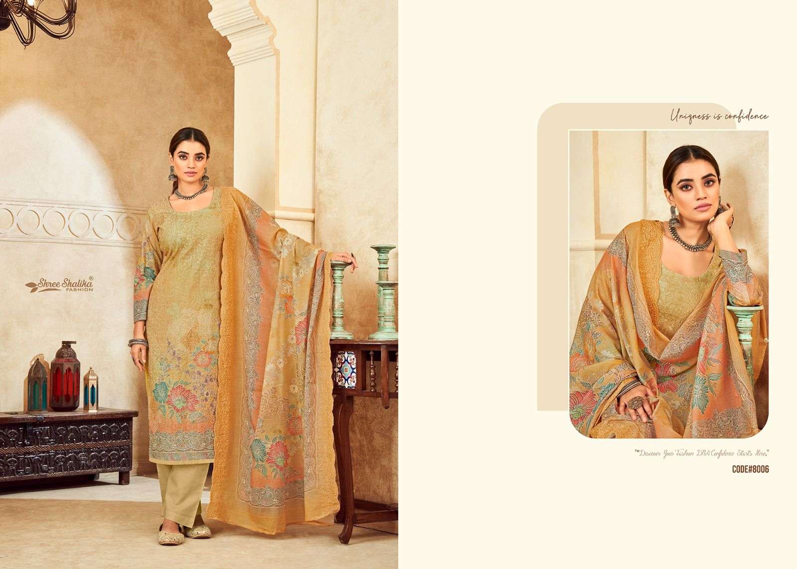 mannat vol-8 by shree shalika fashion 1001-1006 series unstich designer heavy material catalogue surat gujarat 