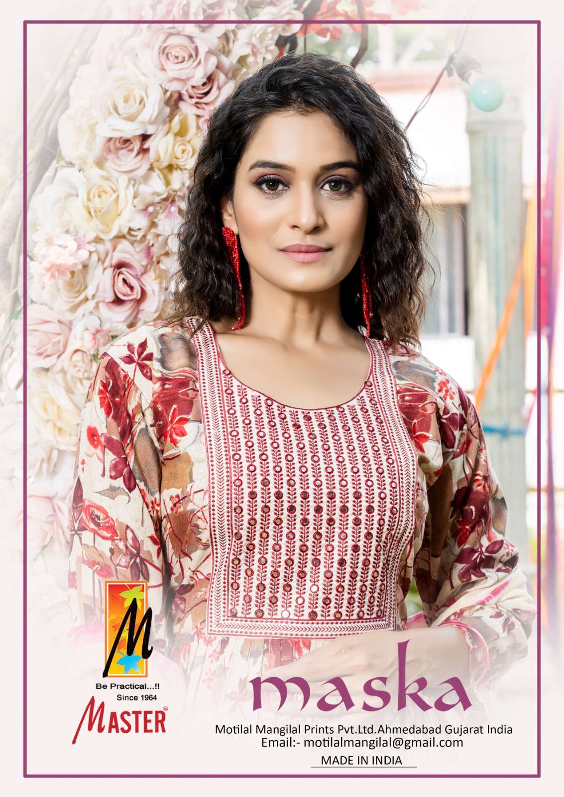 maska by master series 101-108 ghera kurti bottom with nazmin dupatta catalogue online dealer surat gujarat 