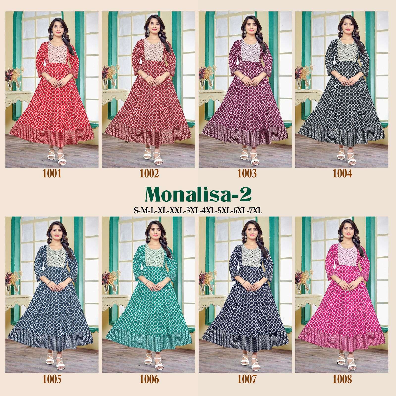 monalisa vol-2 by pratham fashion rayon designer kurtis catalogue wholesale price surat gujarat 