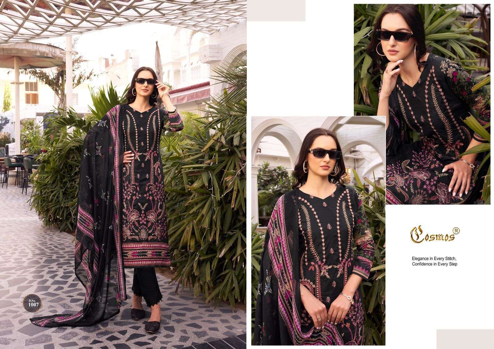 noor premium embroidered by cosmos 1001-1010 series pakisatni salwar kameez catalogue manufacturer surat gujarat 
