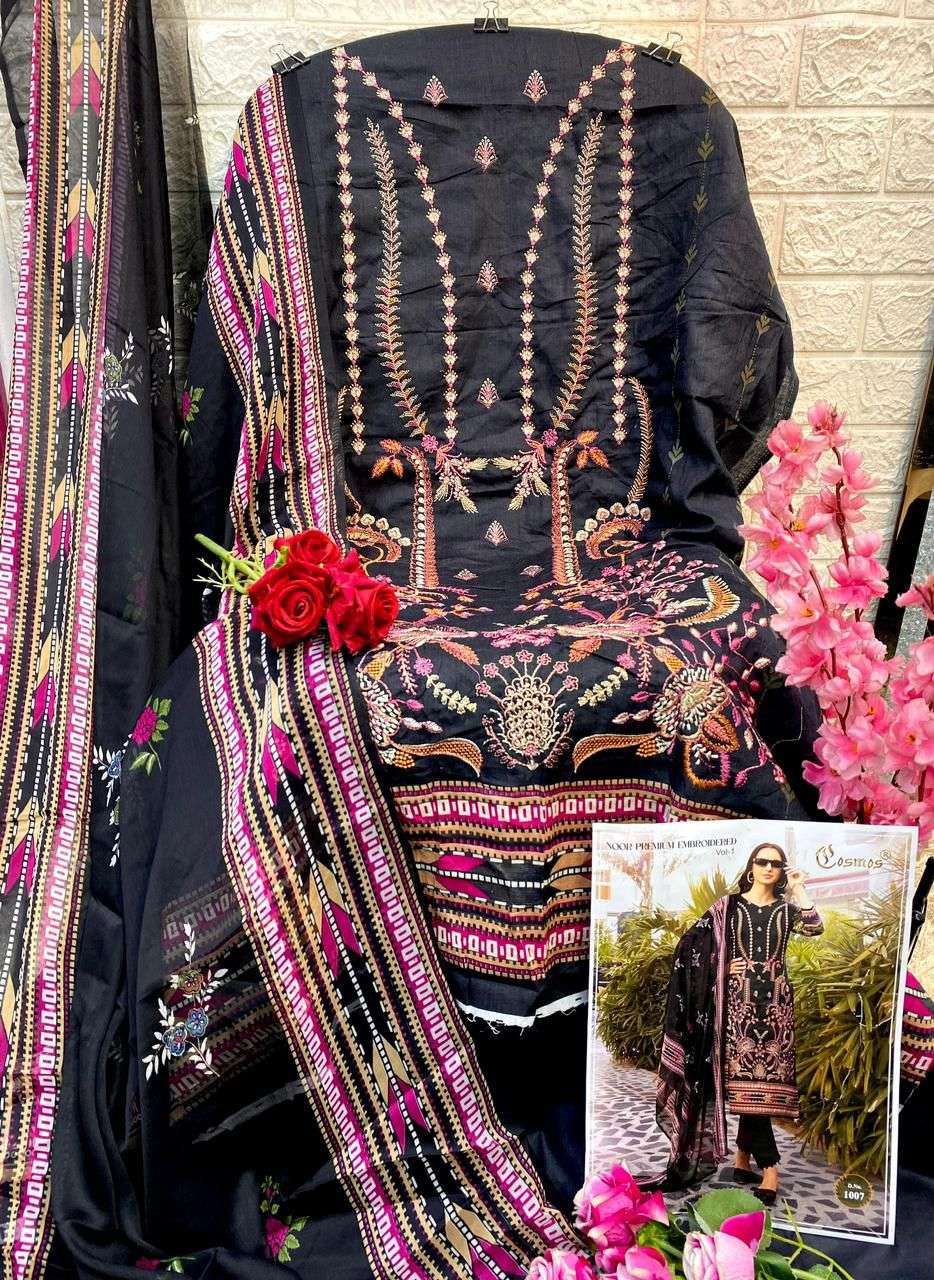 noor premium embroidered by cosmos 1001-1010 series pakisatni salwar kameez catalogue manufacturer surat gujarat 