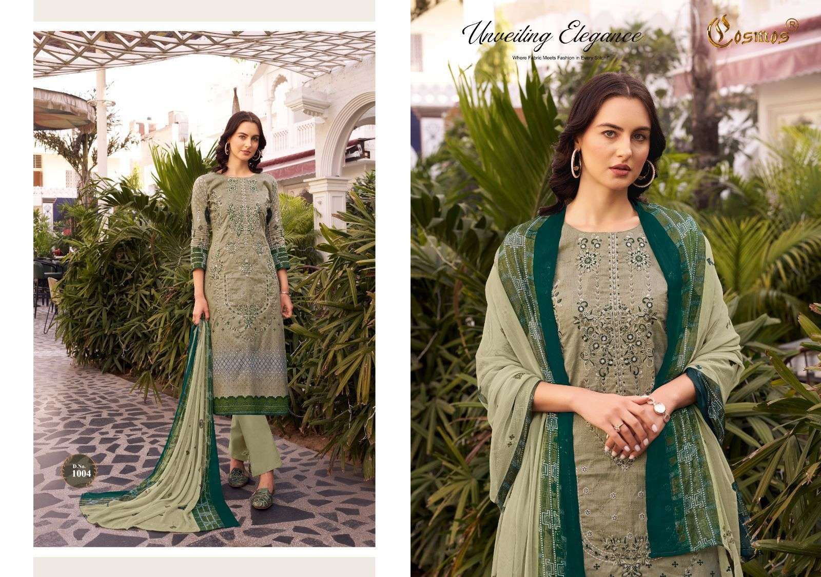 noor premium embroidered by cosmos 1001-1010 series pakisatni salwar kameez catalogue manufacturer surat gujarat 