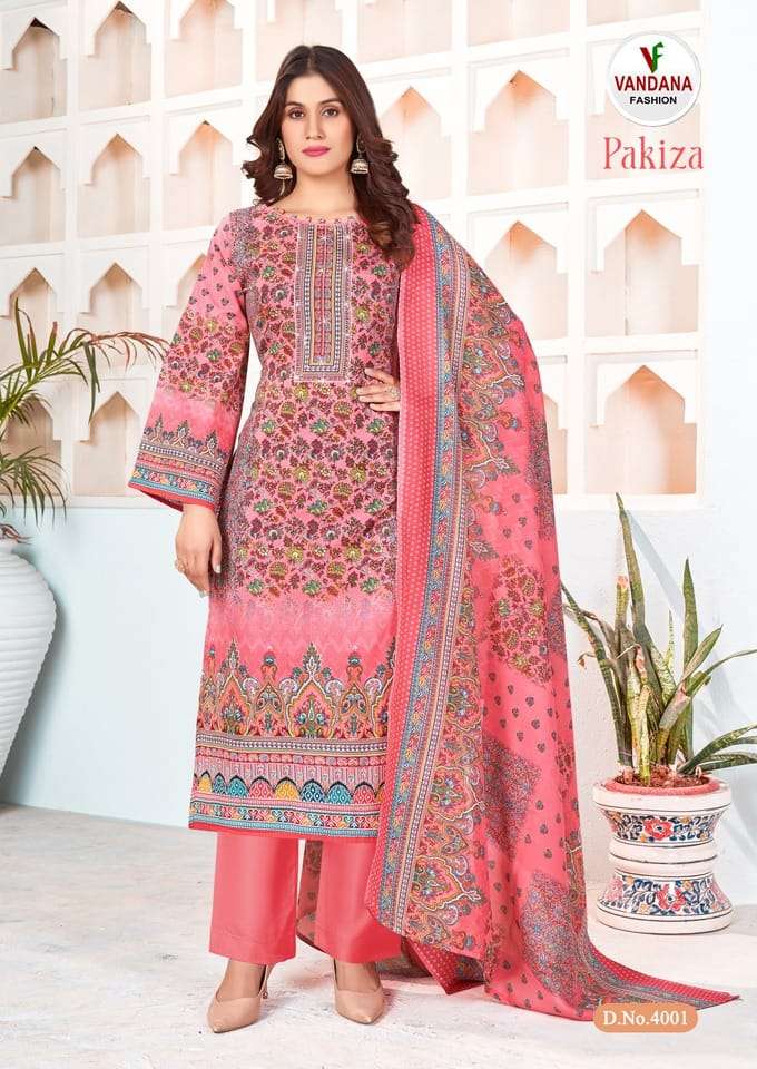 pakiza vol-4 by vandana fashion 4001-4010 series trendy designer pakistani salwar kameez catalogue wholesale market surat gujarat 