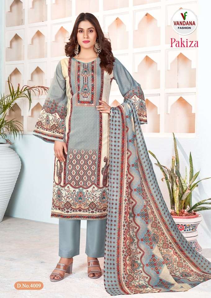 pakiza vol-4 by vandana fashion 4001-4010 series trendy designer pakistani salwar kameez catalogue wholesale market surat gujarat 