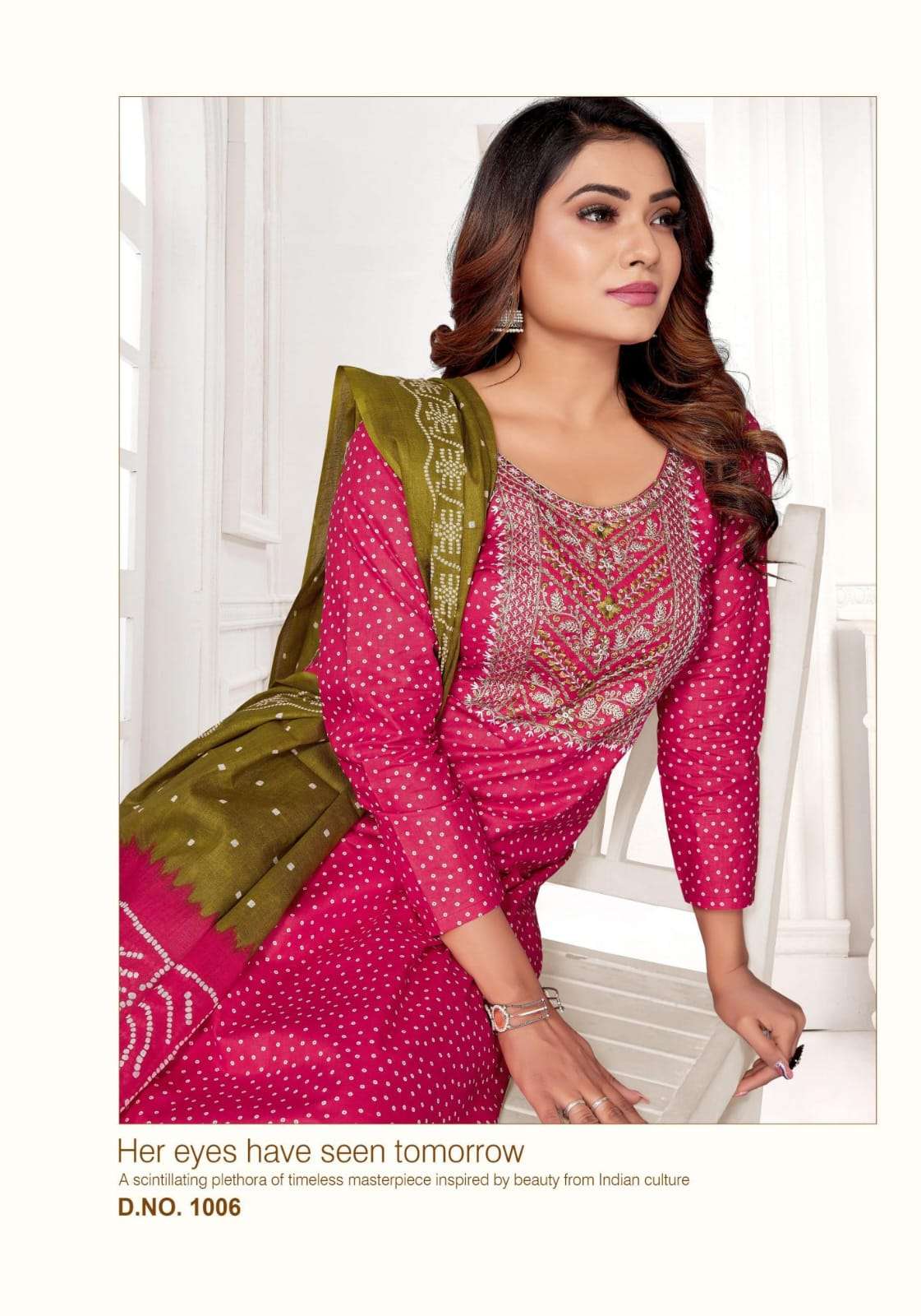 rangoli vol-1 by tara textile 1001-1008 series indian designer cotton suits catalogue manufacturer surat gujarat 