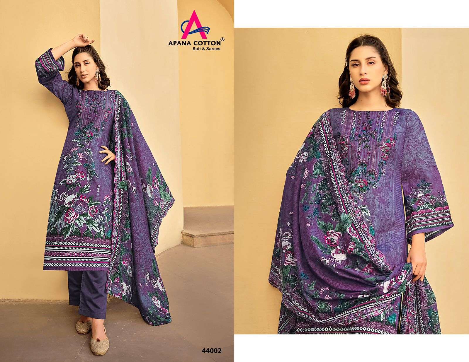 razia sultan vol-44 by apana cotton unstich designer pure cotton material catalogue wholesaler price surat gujarat 