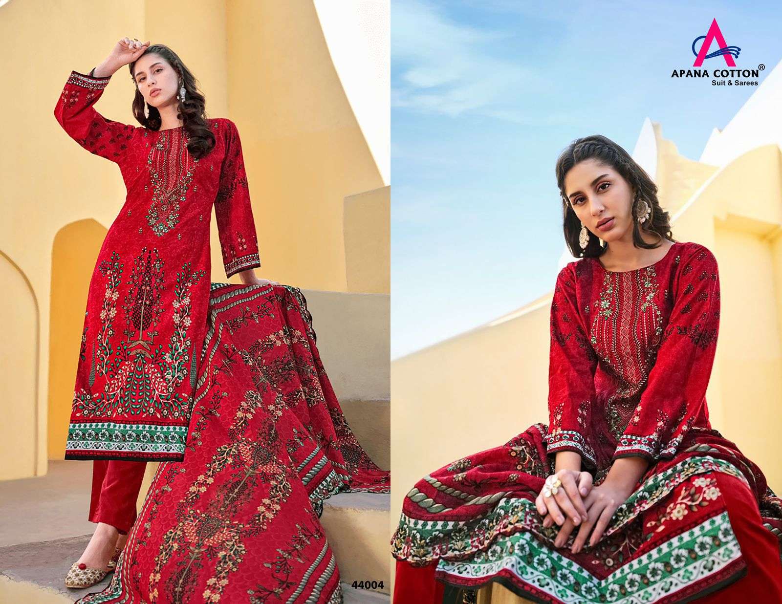 razia sultan vol-44 by apana cotton unstich designer pure cotton material catalogue wholesaler price surat gujarat 