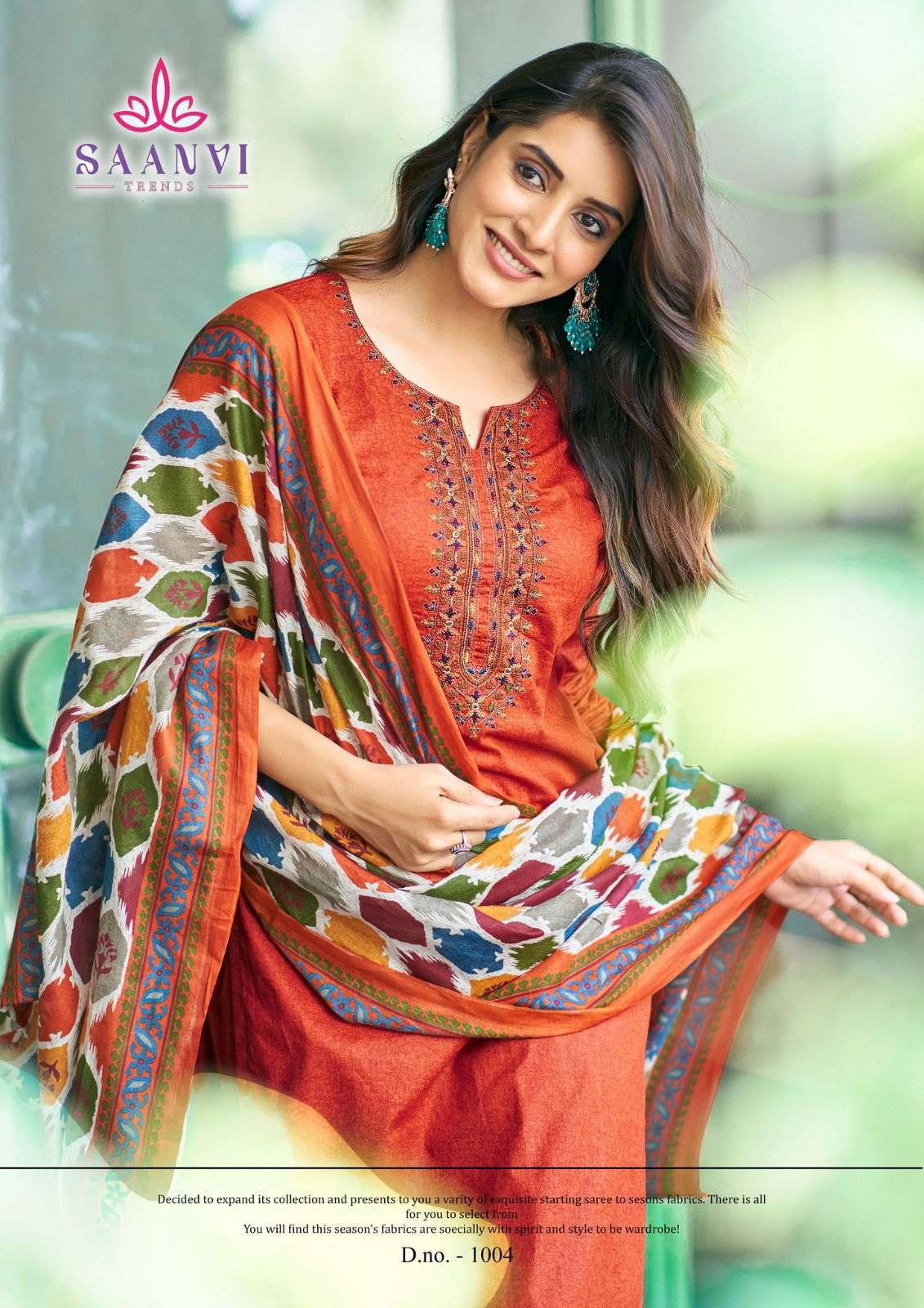 romani by saanvi trends 1001-1008 series heavy cotton designer salwar kameez catalogue surat gujarat 