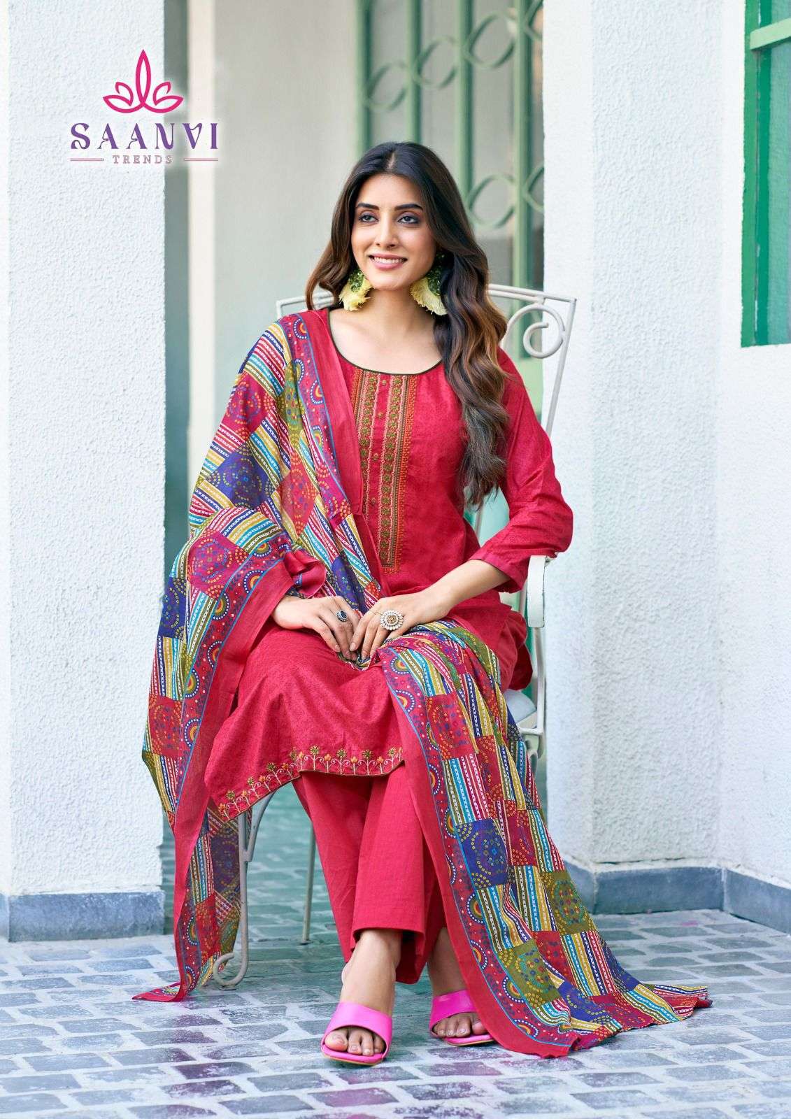romani by saanvi trends 1001-1008 series heavy cotton designer salwar kameez catalogue surat gujarat 