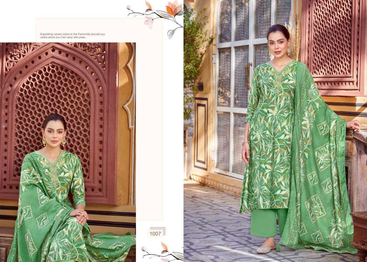 salvi fashion selvina silk vol 5 5001-5008 series designer modal silk foil embroidred salwar kameez catalogue wholesale price surat 