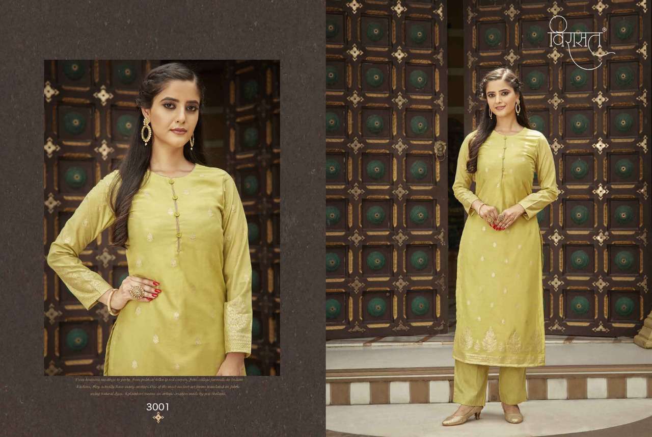 virasat royal launch stich only viscose jequard designer kurti catalogue wholesale dealer surat 