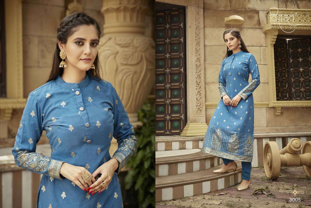 virasat royal launch stich only viscose jequard designer kurti catalogue wholesale dealer surat 