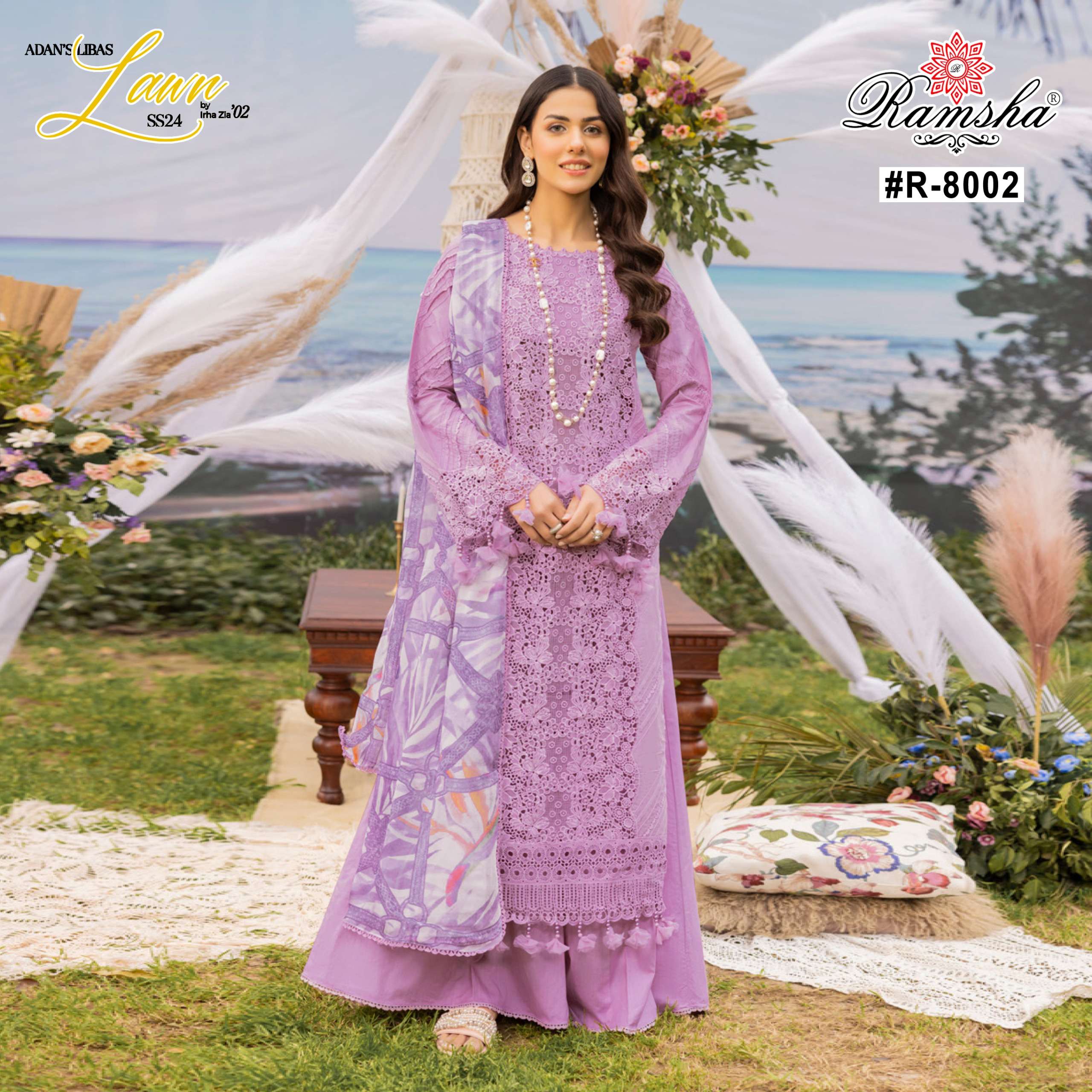adan libas by ramsha 8001-8005 series exclusive designer salwar kameez catalogue wholesaler surat gujarat 