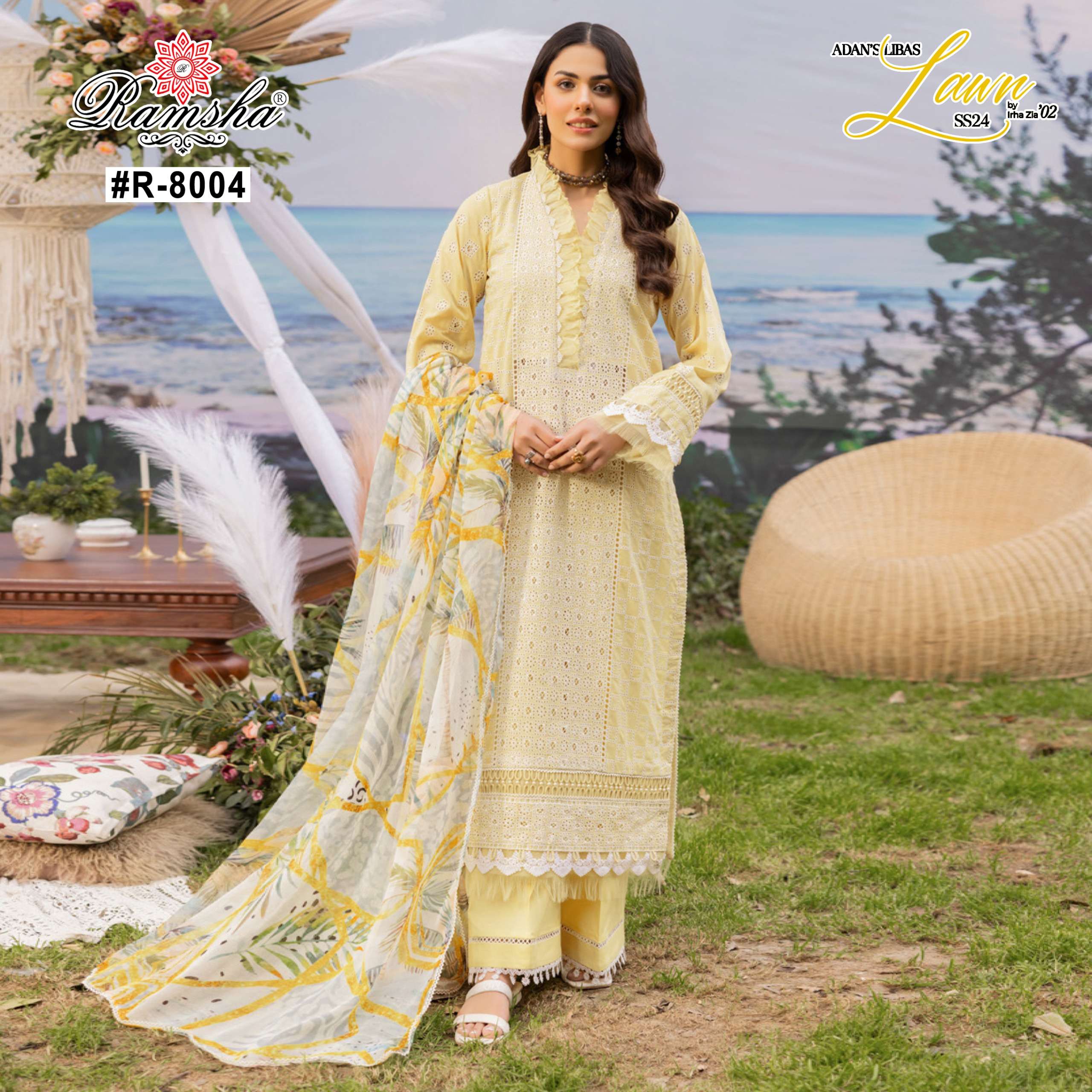 adan libas by ramsha 8001-8005 series exclusive designer salwar kameez catalogue wholesaler surat gujarat 
