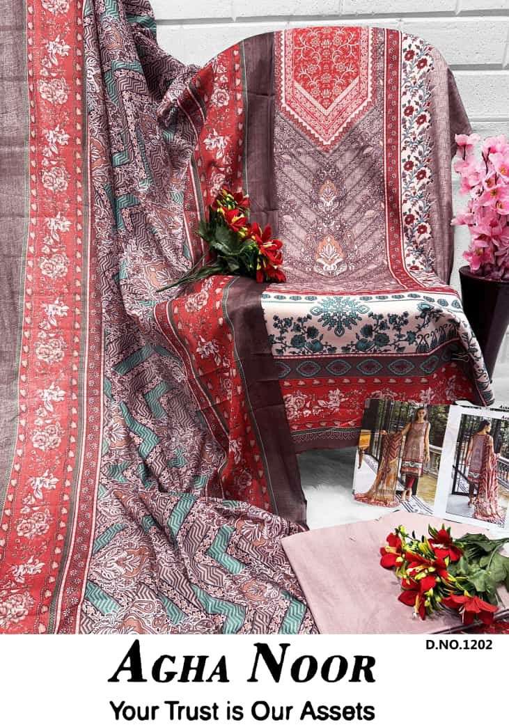 agha noor vol-12 by agha noor 1201-1206 series unstich designer pakistani suits catalogue dealer surat gujarat