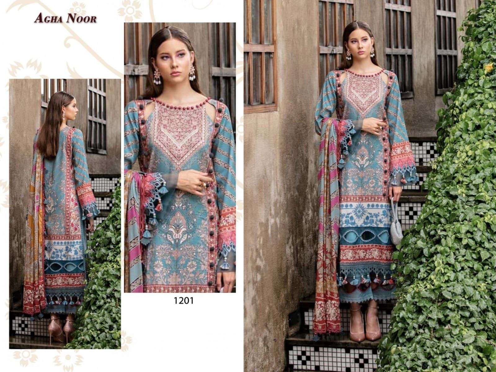 agha noor vol-12 by agha noor 1201-1206 series unstich designer pakistani suits catalogue dealer surat gujarat