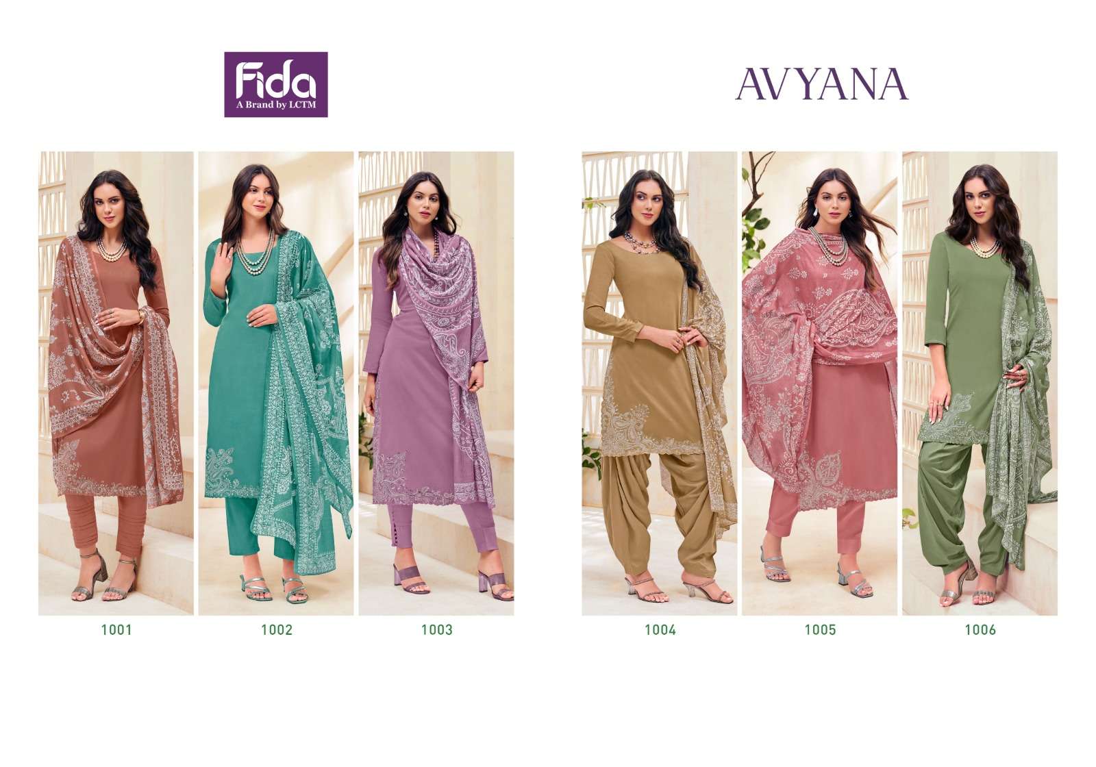 avyana by fida 1001-1006 series unstich designer exclusive salwar kameez catalogue wholesale rate surat gujarat