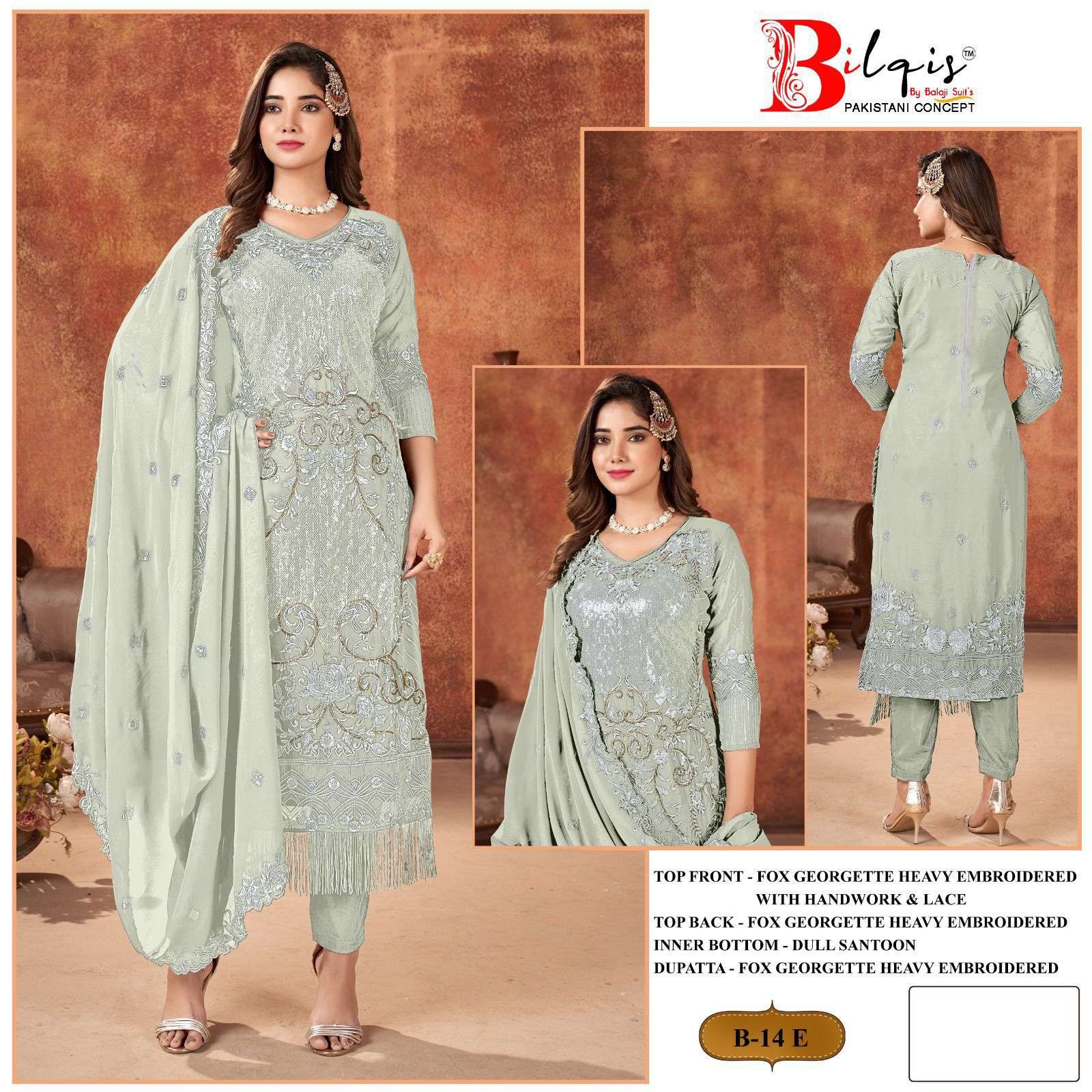 bilqis b-14 e to h stylish look designer embroidered pakistani suits catalogue online shopping surat gujarat