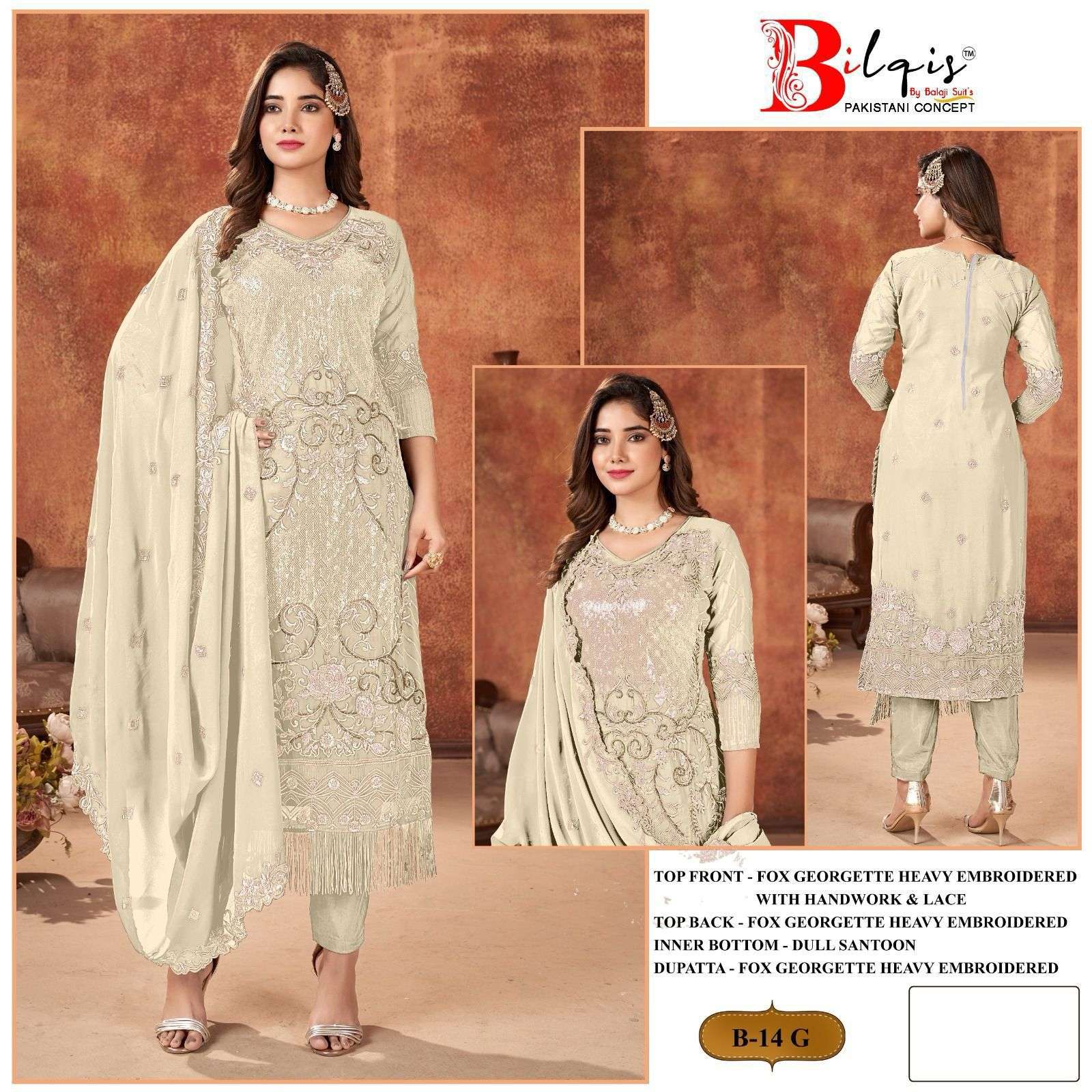 bilqis b-14 e to h stylish look designer embroidered pakistani suits catalogue online shopping surat gujarat