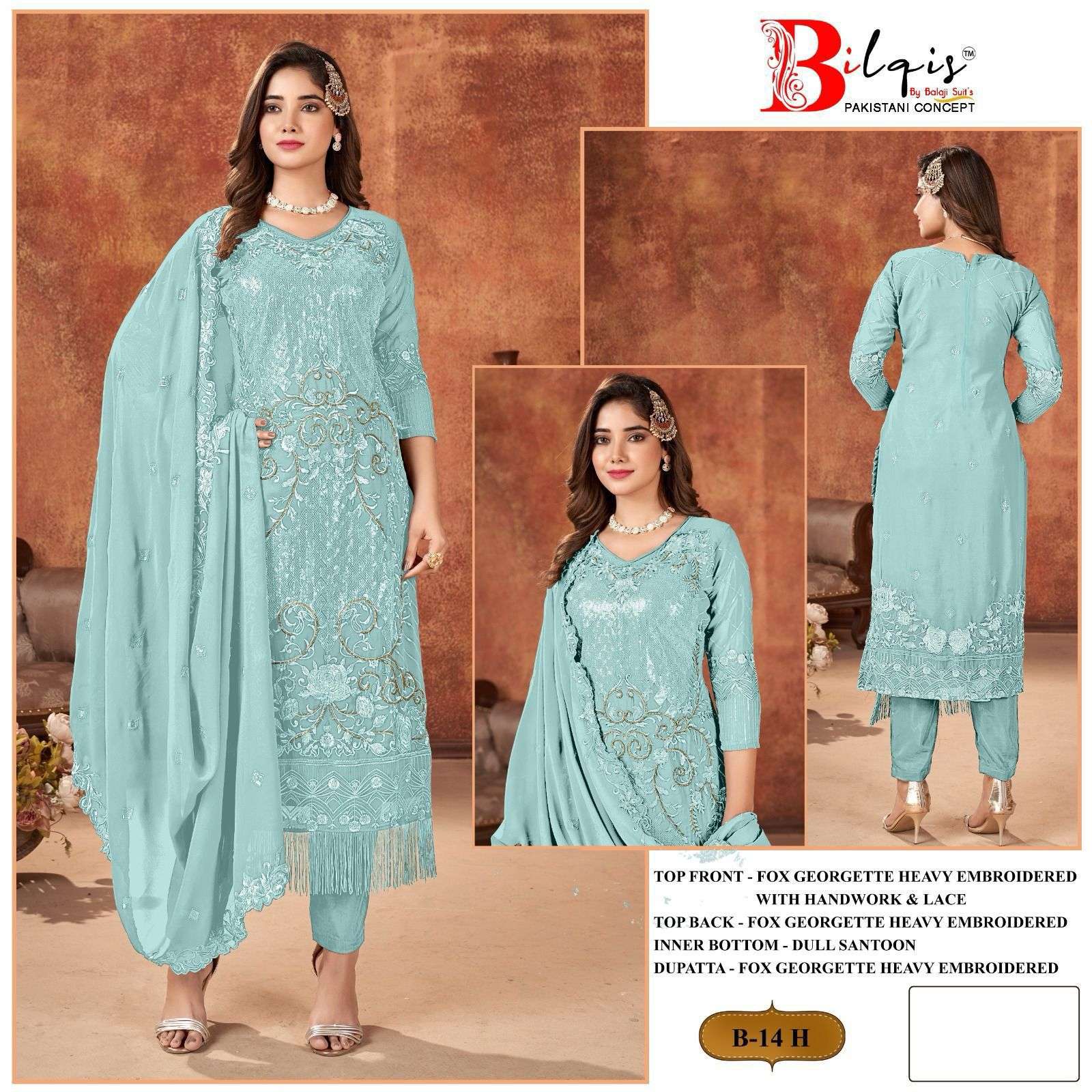 bilqis b-14 e to h stylish look designer embroidered pakistani suits catalogue online shopping surat gujarat