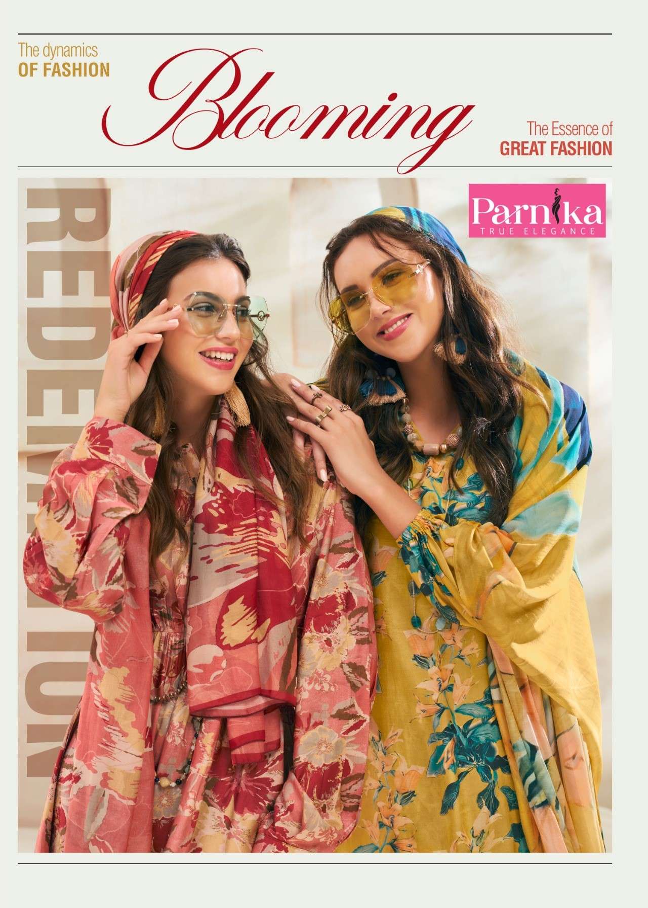 blooming by lctm 1001-1004 series silk designer dress material catalogue wholesaler surat gujarat 