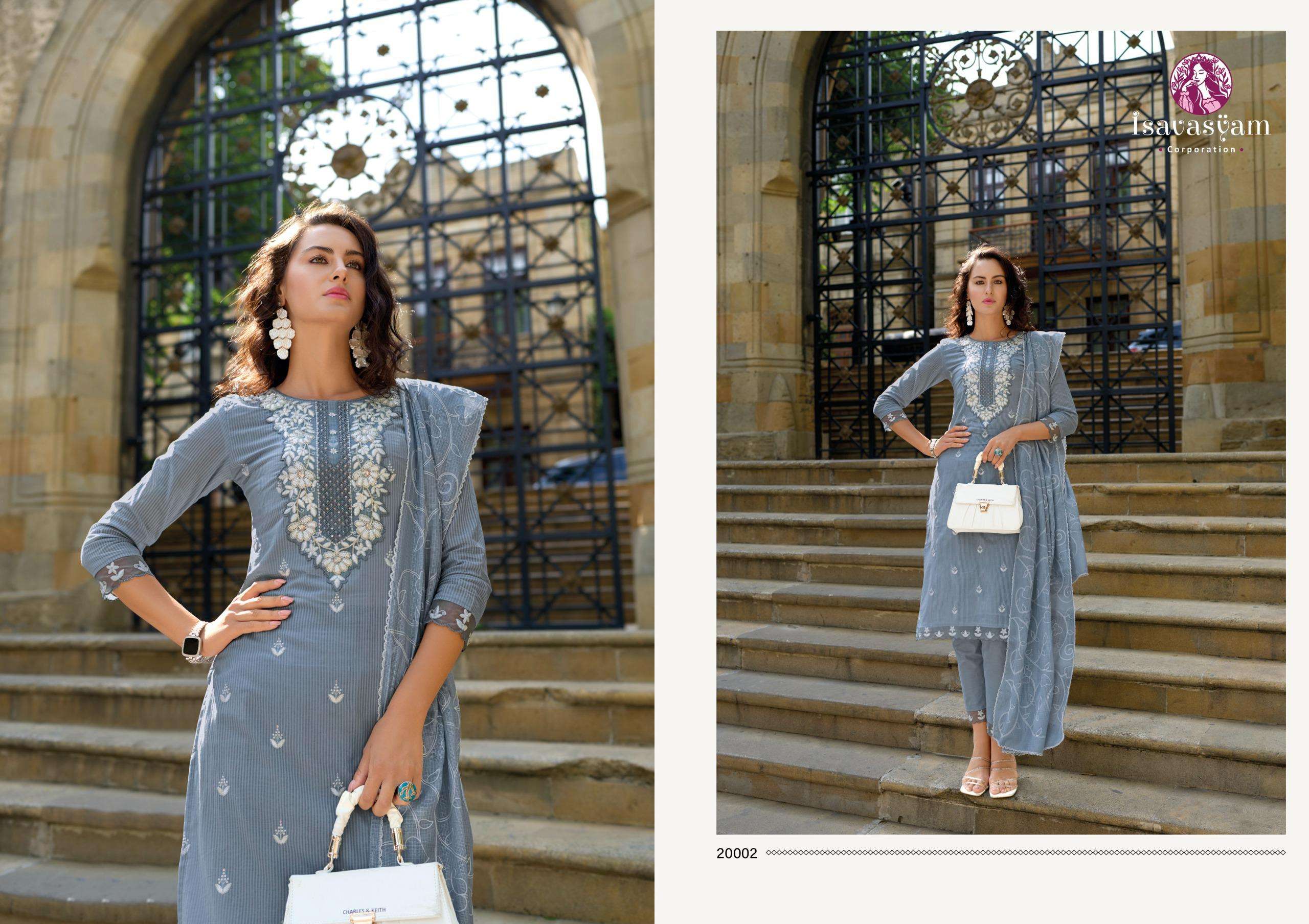 cotton sali vol-2 by isavasyam corporation 20001-20006 series pure cambric cotton designer salwar suits wholesale rate surat gujarat 