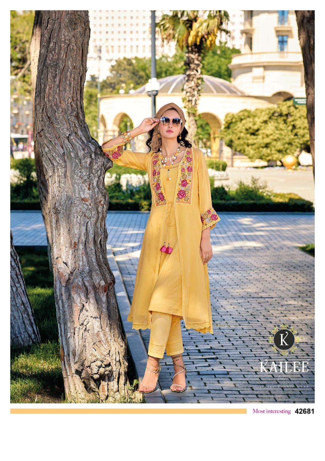 floral vol 2 by kailee fashion 42681 42685 series stylish designer kurtis catalogue online dealer surat gujarat