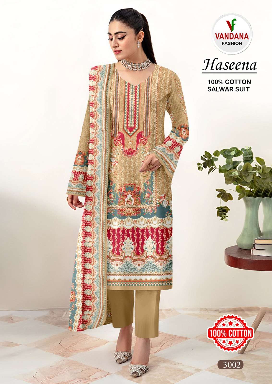 haseena vol-3 by vandana fashion pure cotton salwar kameez catalogue wholesale price surat gujarat 