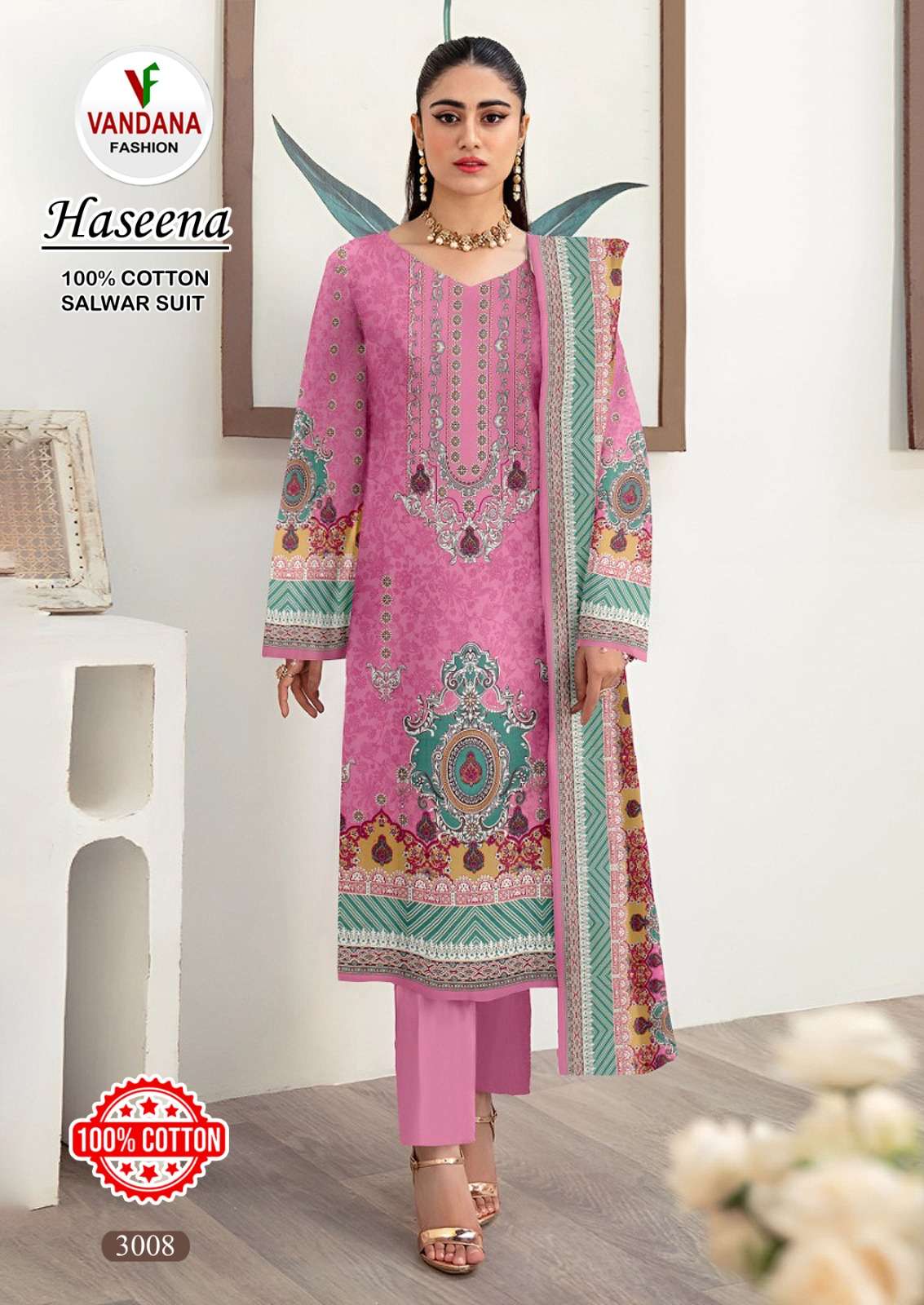 haseena vol-3 by vandana fashion pure cotton salwar kameez catalogue wholesale price surat gujarat 
