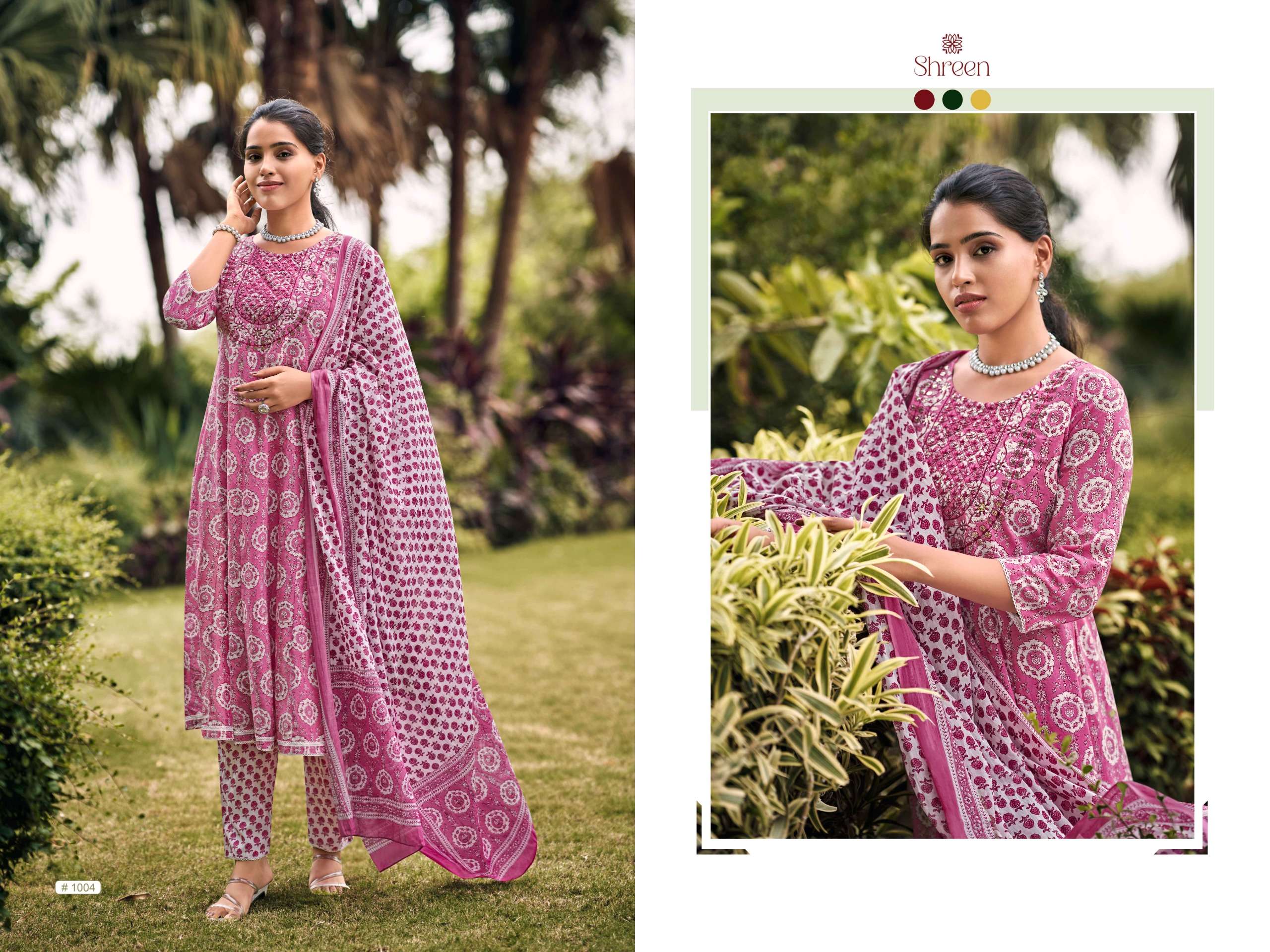 hinaya gungun vol 1 1001-1004 series designer cotton ready wear kurti pant set to set catalogue buy surat dealer 