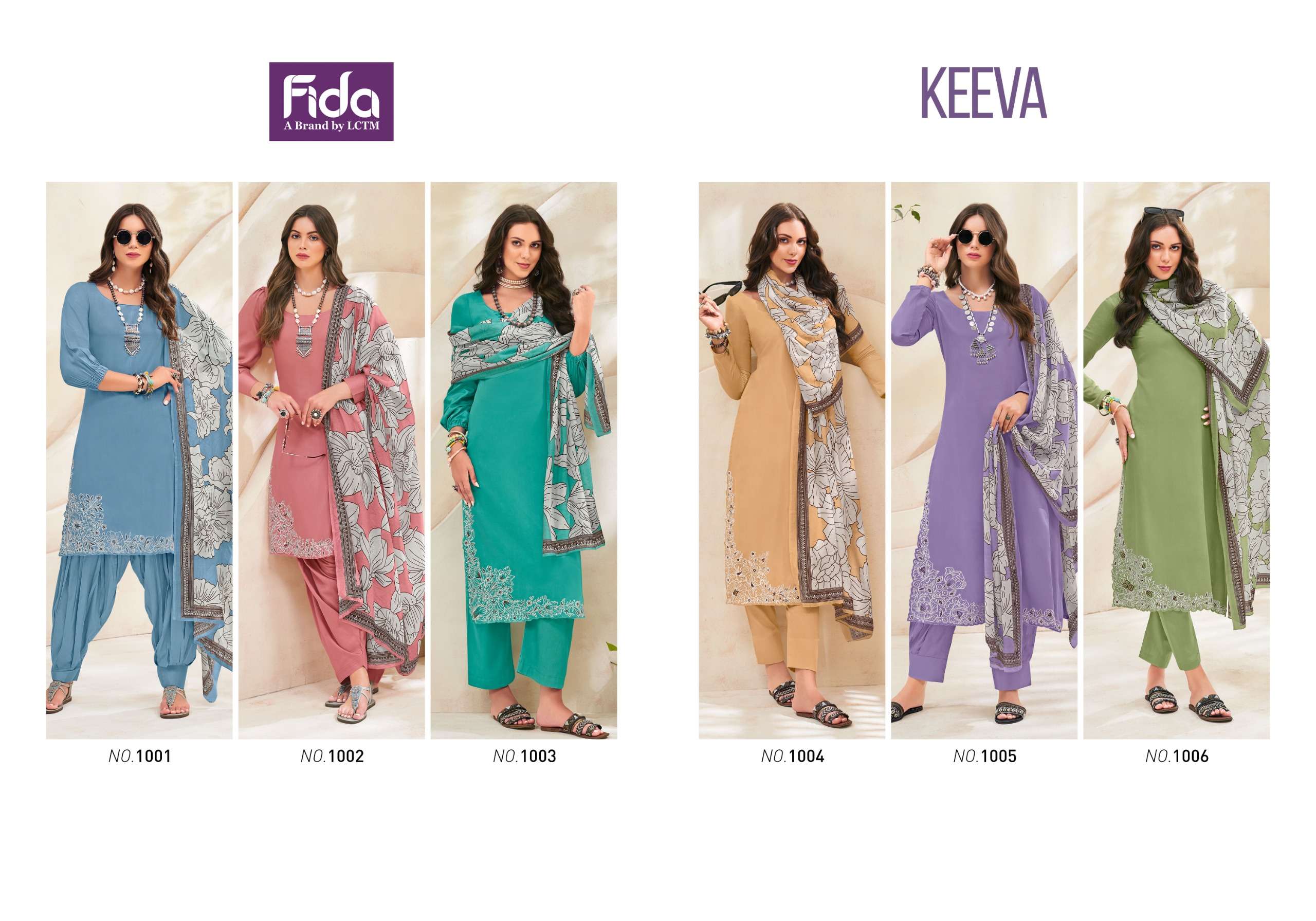 keeva by fida 1001-1006 fancy designer salwar kameez catalogue wholesale market surat gujarat 