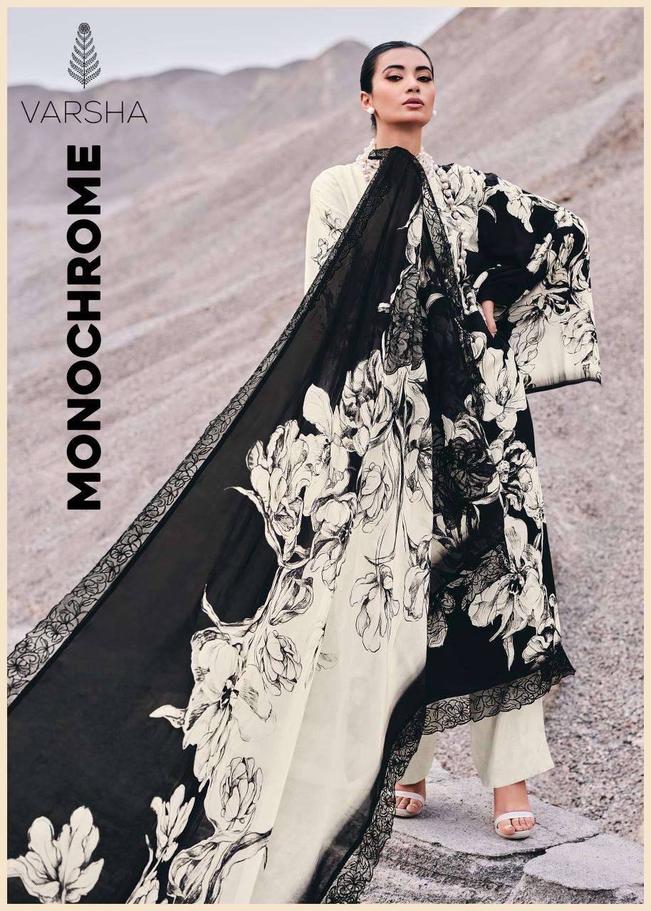 monochrome by varsha fashion viscose muslin designer salwar kameez catalogue manufacturer surat gujarat 
