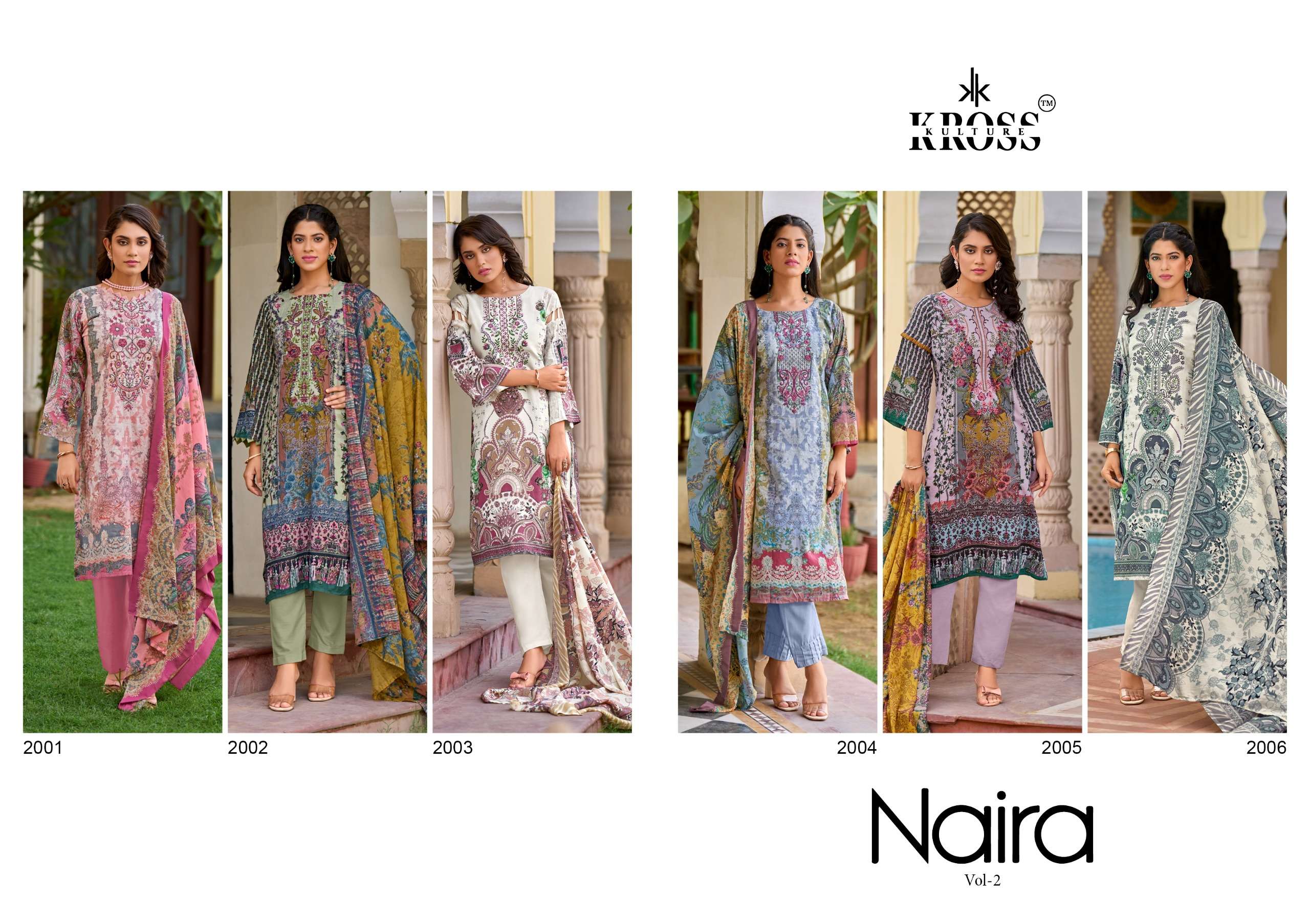 naira vol-2 by kross kulture 2001-2006 series fancy designer unstich salwar kameez catalogue surat gujarat 