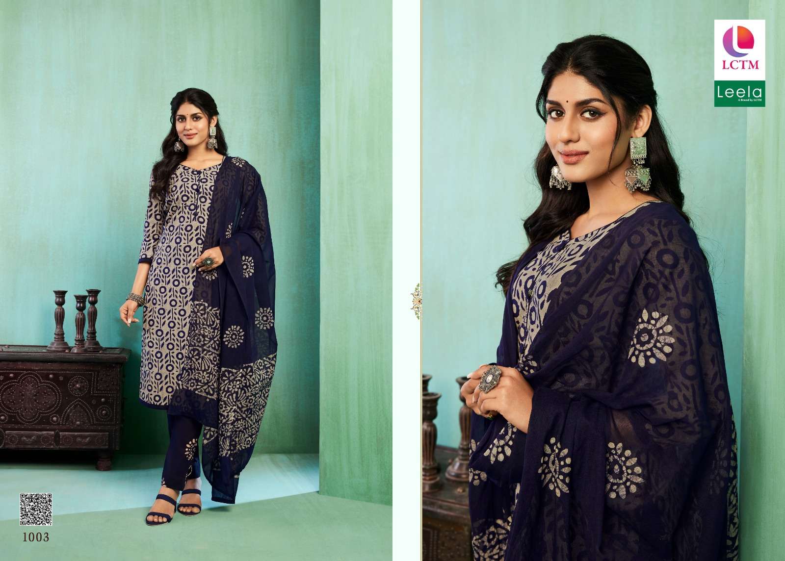 netra by lctm 1001-1006 series cambric designer top bottom with mal mal cotton dupatta material catalogue surat gujarat