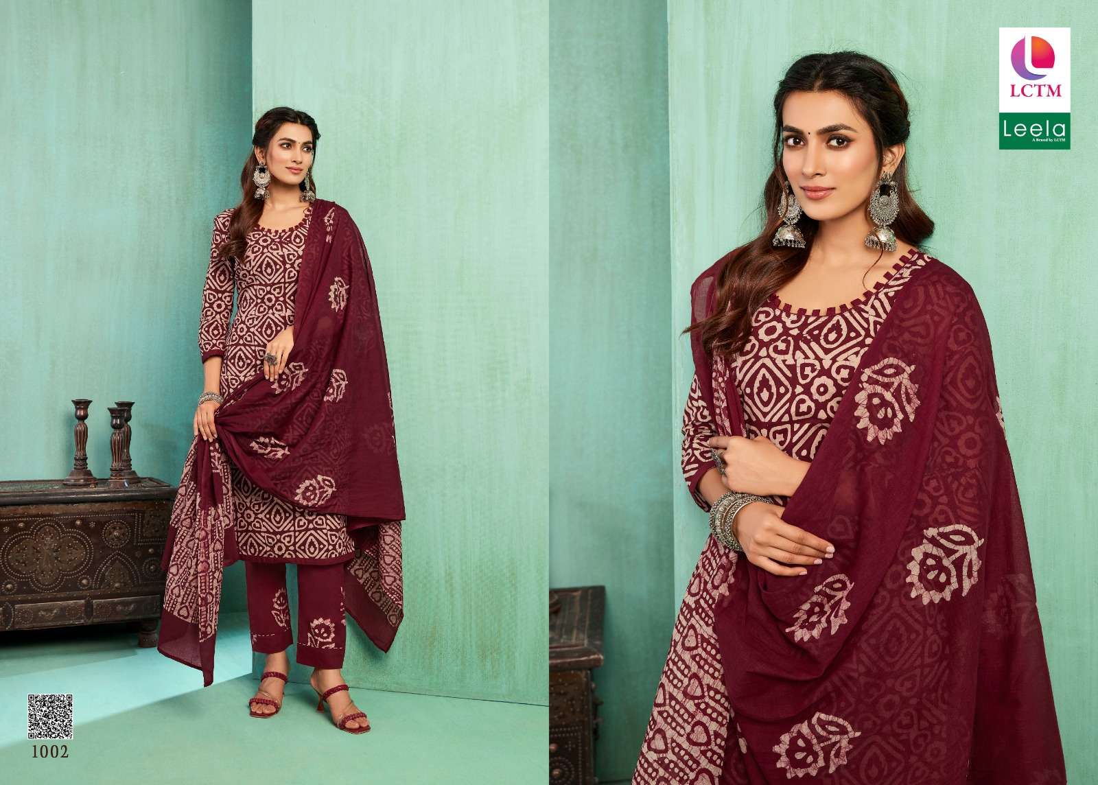 netra by lctm 1001-1006 series cambric designer top bottom with mal mal cotton dupatta material catalogue surat gujarat