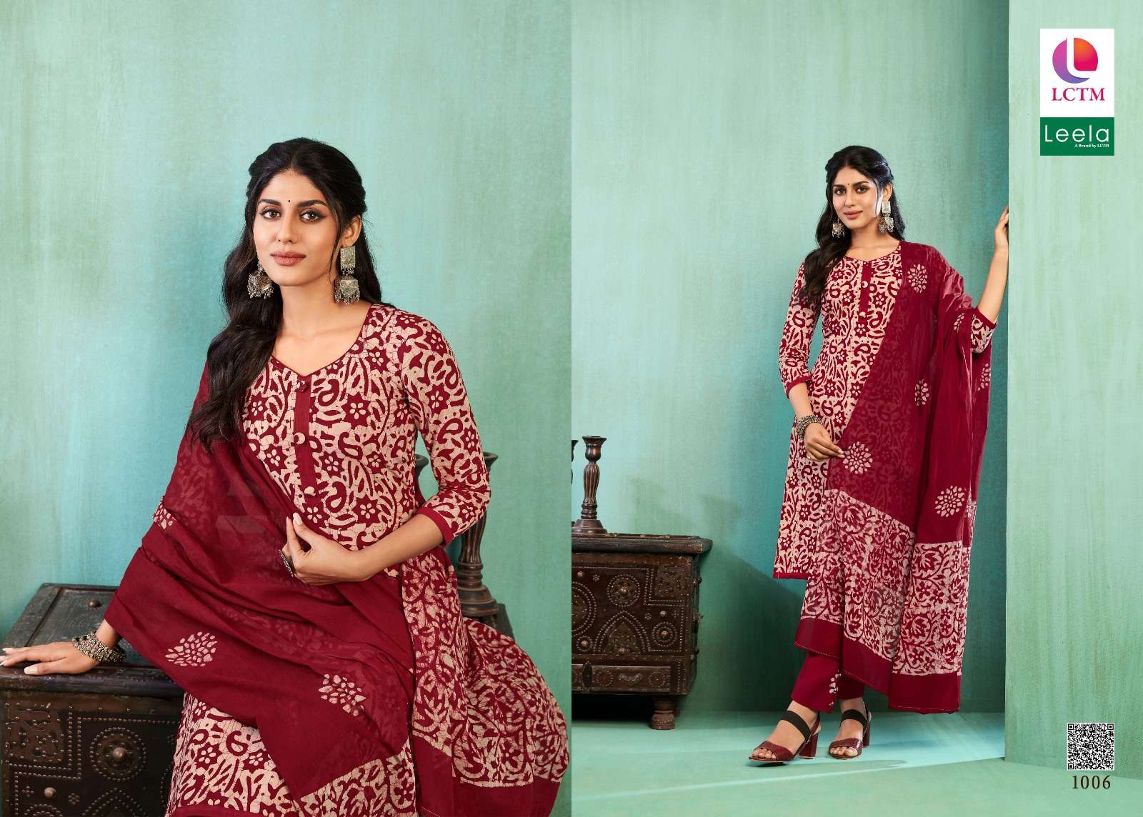 netra by lctm 1001-1006 series cambric designer top bottom with mal mal cotton dupatta material catalogue surat gujarat