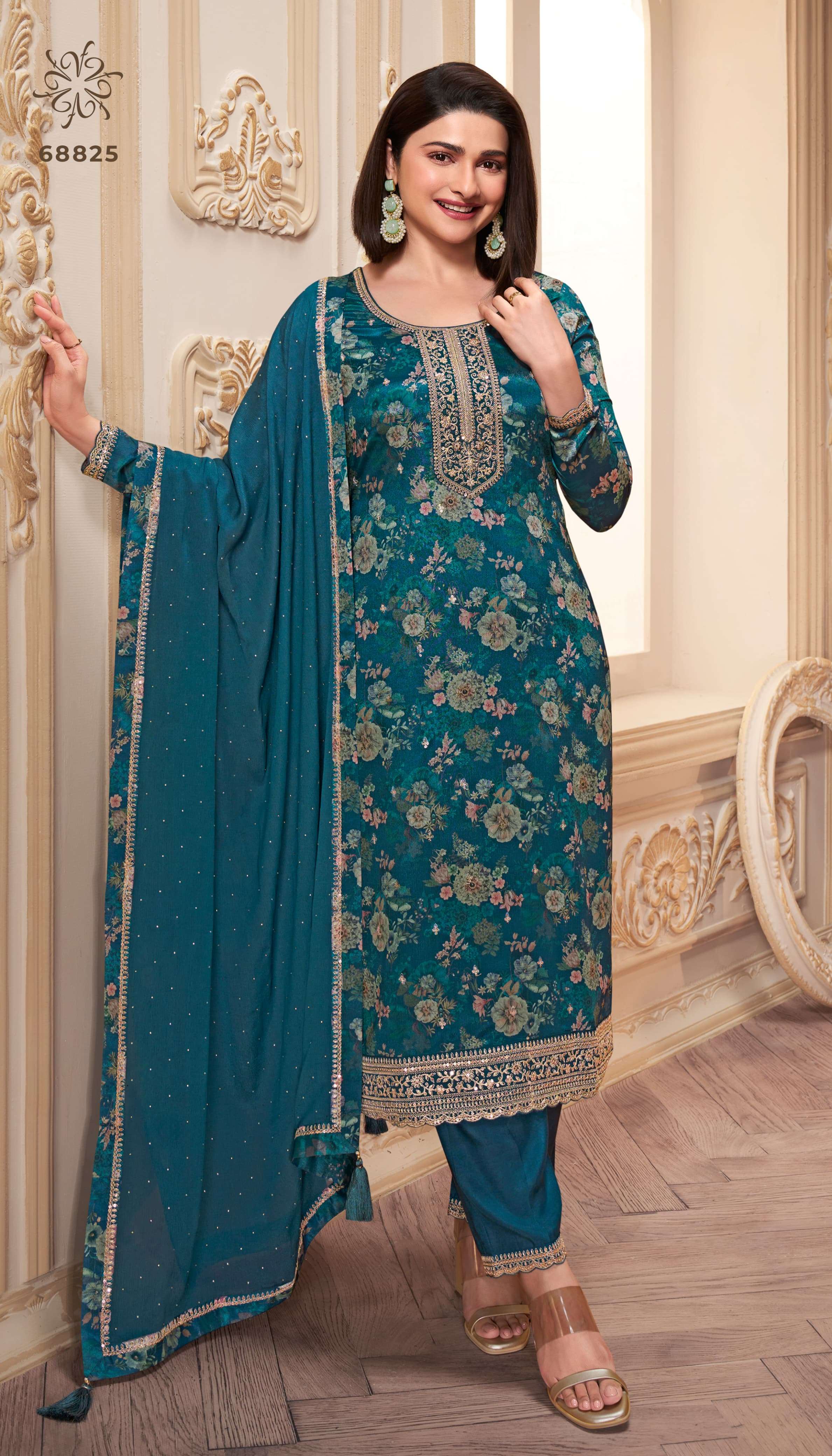 pahal by vinay fashion kuleesh 68821-68826 series party wear designer salwar suits catalogue online dealer surat gujarat