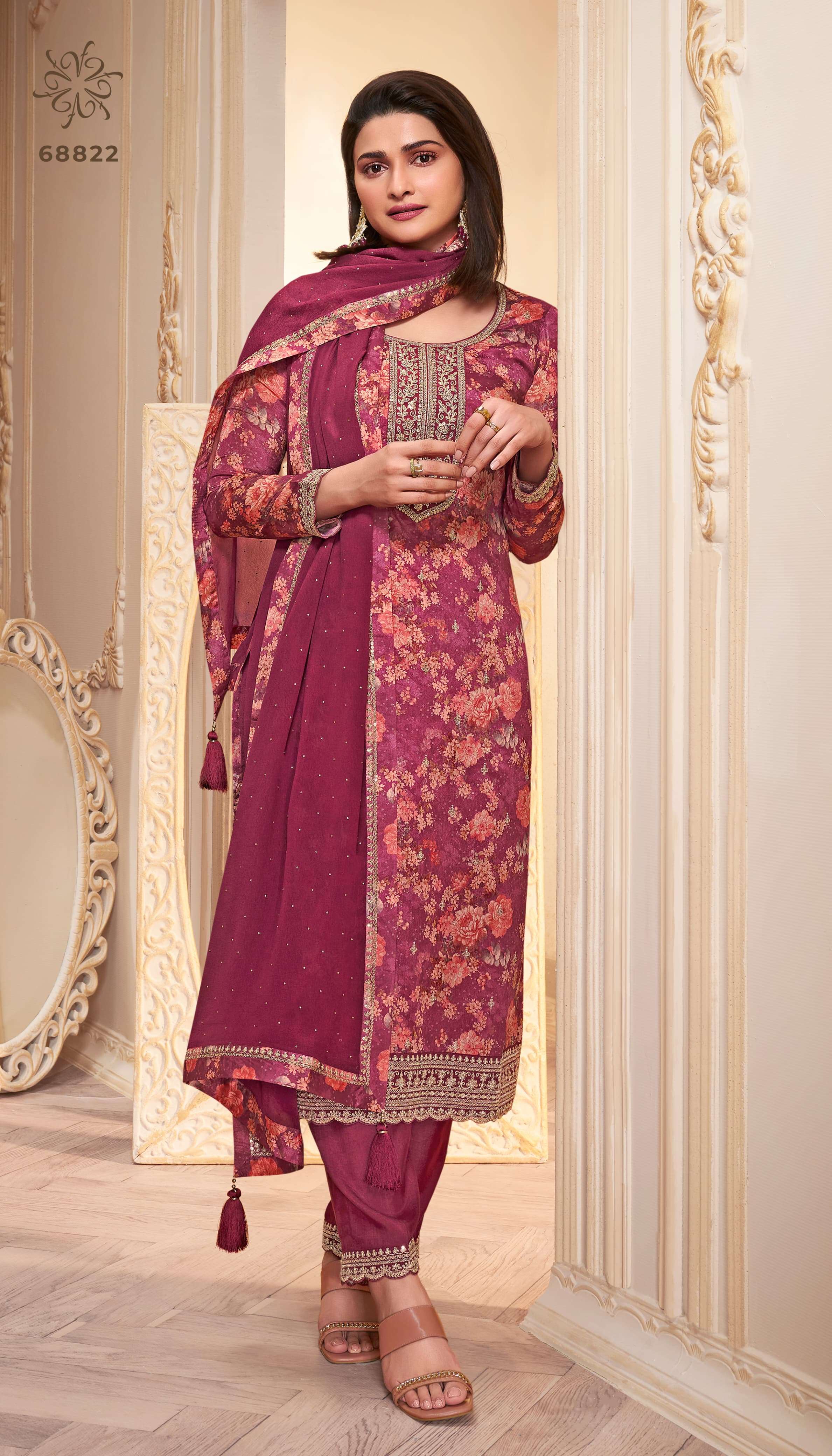 pahal by vinay fashion kuleesh 68821-68826 series party wear designer salwar suits catalogue online dealer surat gujarat